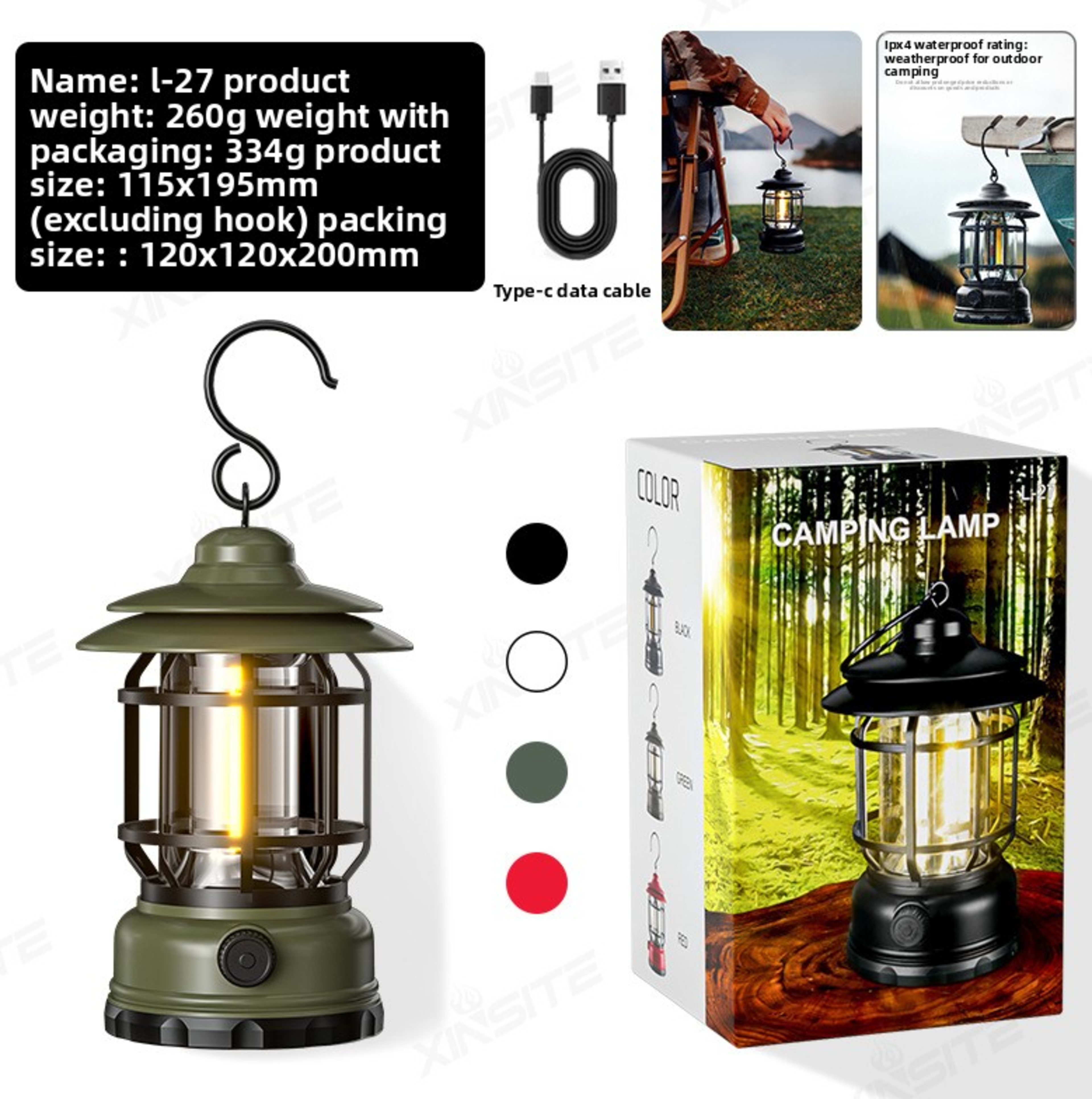 Camping Light, Ambient Light, Flame Camping Lamp, Tent Retro Hurricane Lamp 5