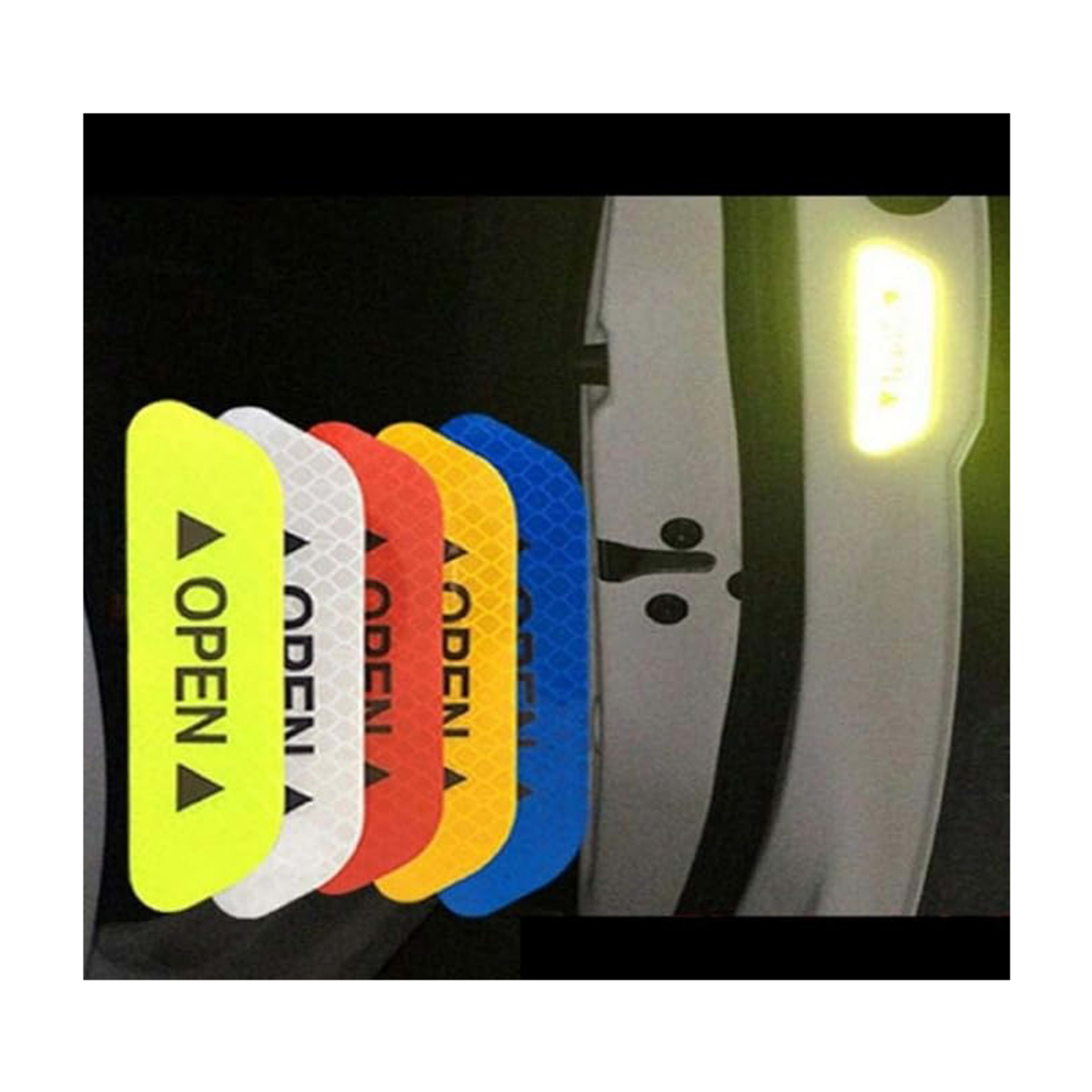 20 Pcs Car Stickers, Reflective Open Warning Signal Stickers, Night Car Stickers, Anti-Collision Safety, Car Door Protec 2