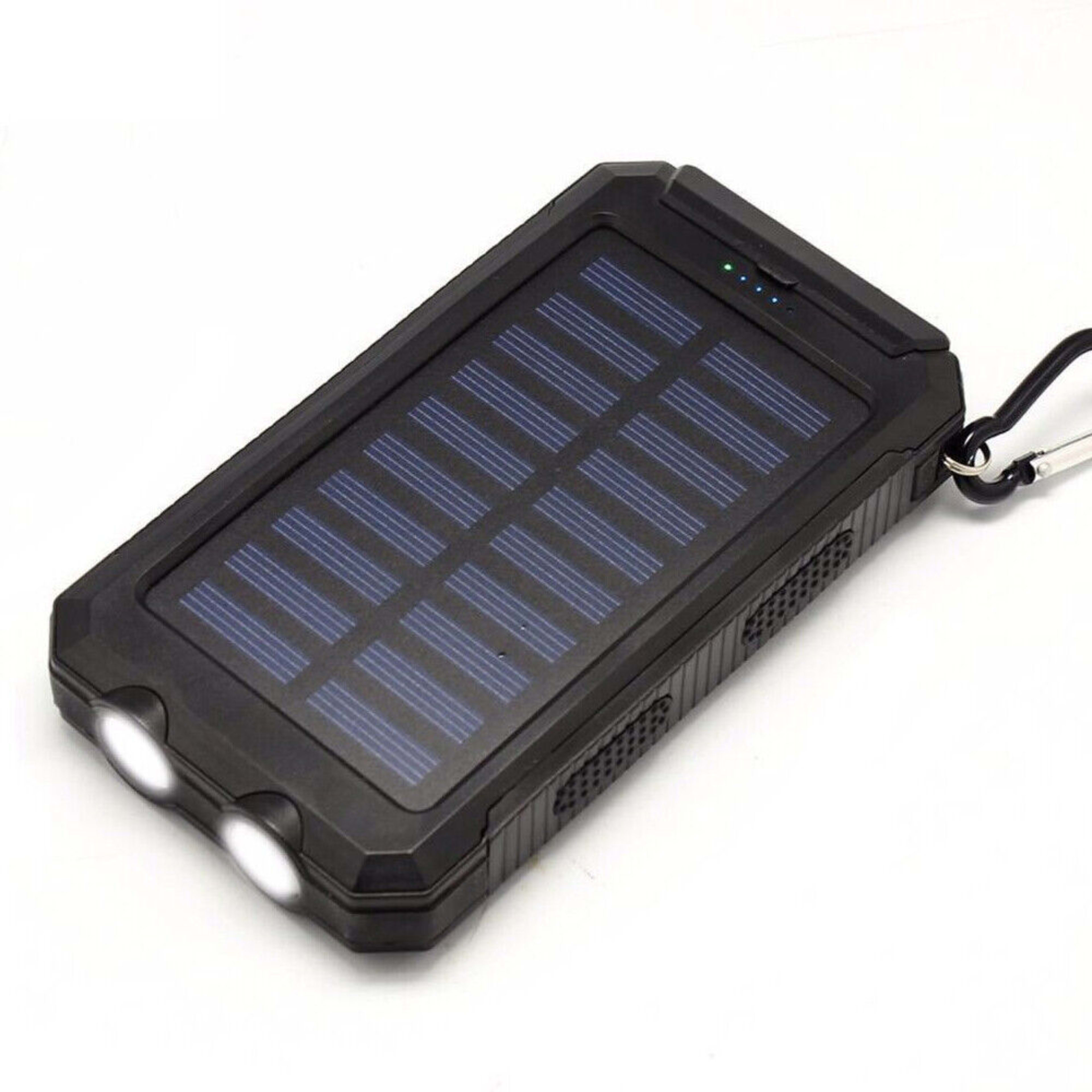 1o000 MAh Solar Power Bank, Waterproof, 2 USB Ports, LED Charger For Mobile Phones