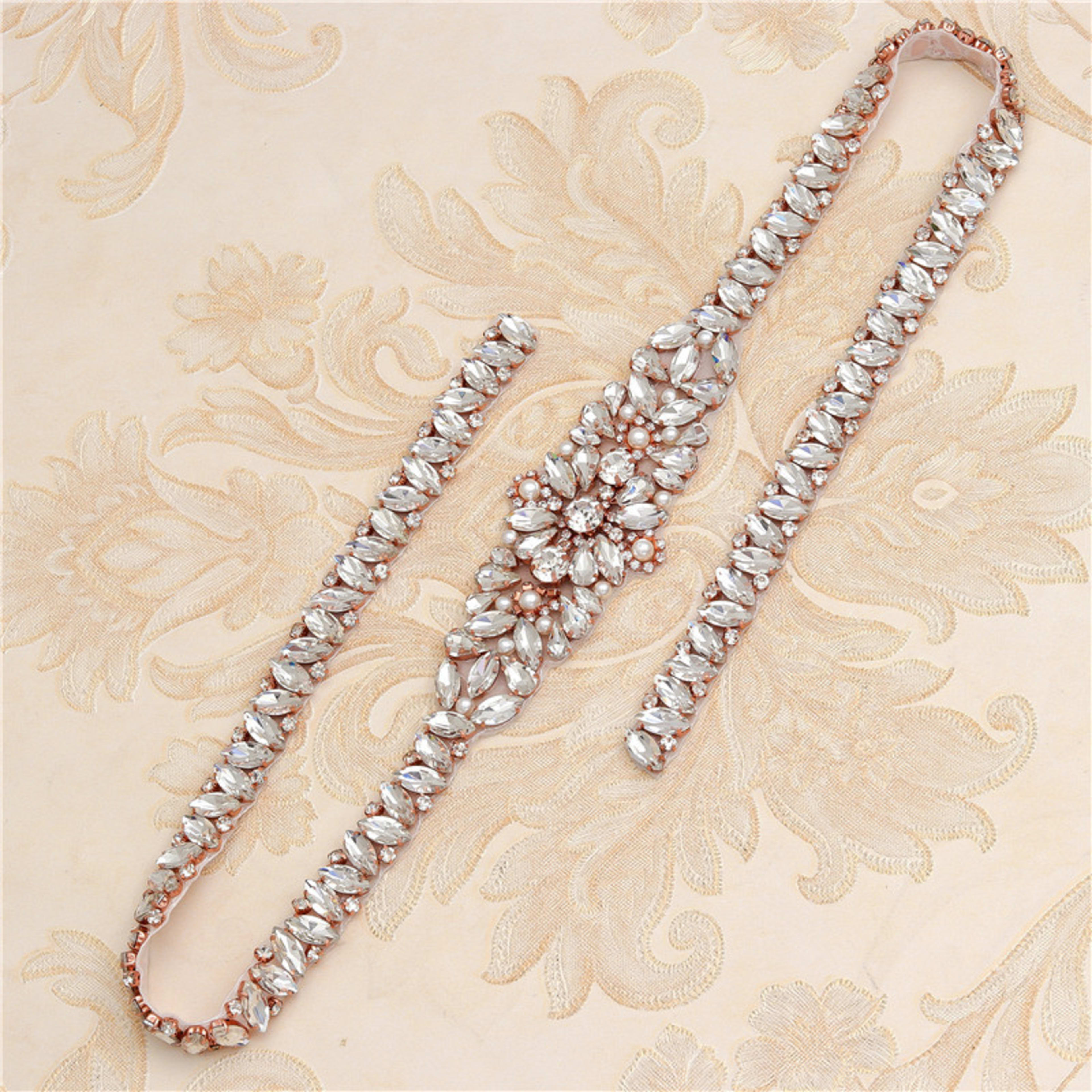 Rhinestone Applique Wedding Dress Waist Jewelry 3
