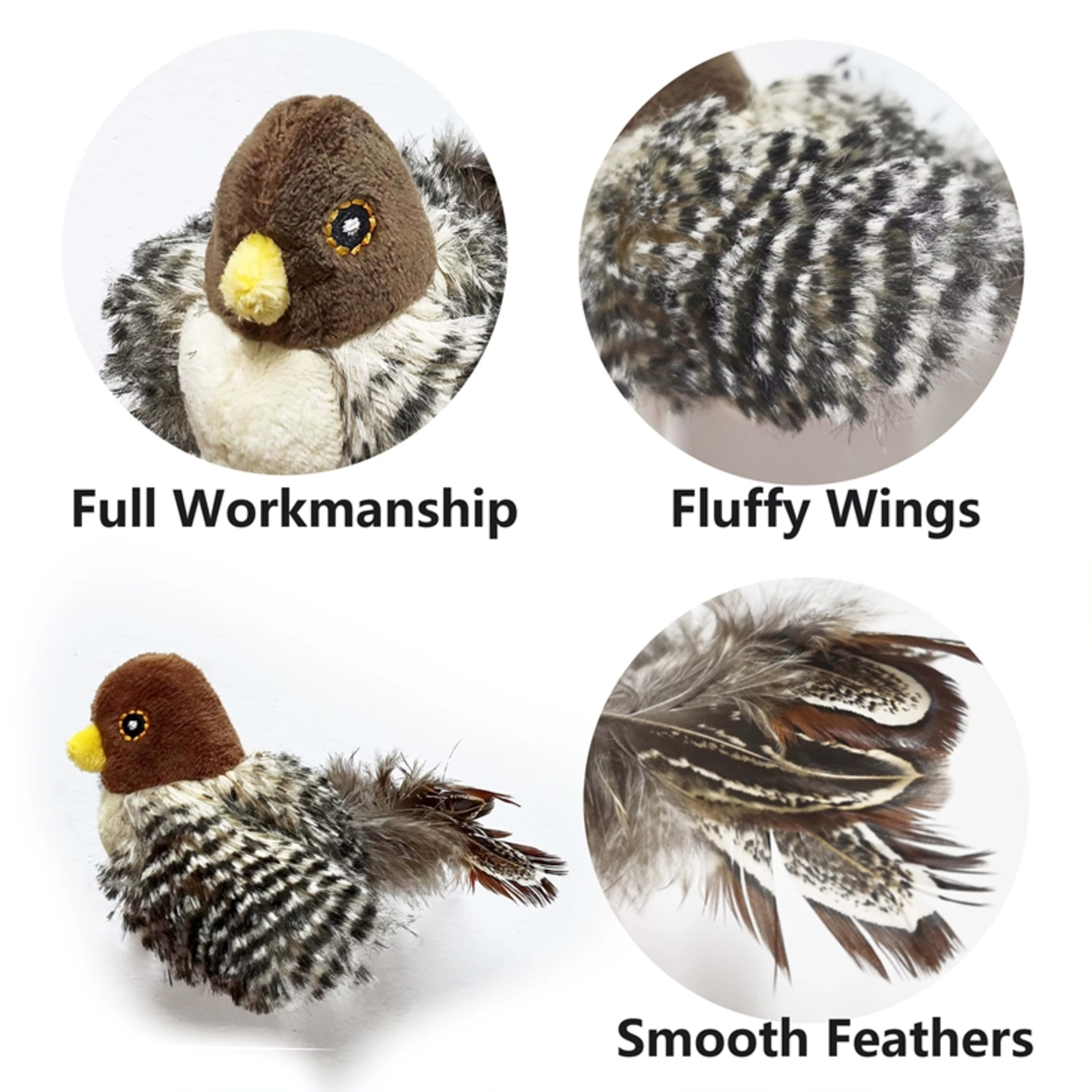 Interactive Cat Toys Electric Squeaky Simulation Bird Plush Cats Pets Teasing Toys With Feather Catnip Kitten Chirping B 2