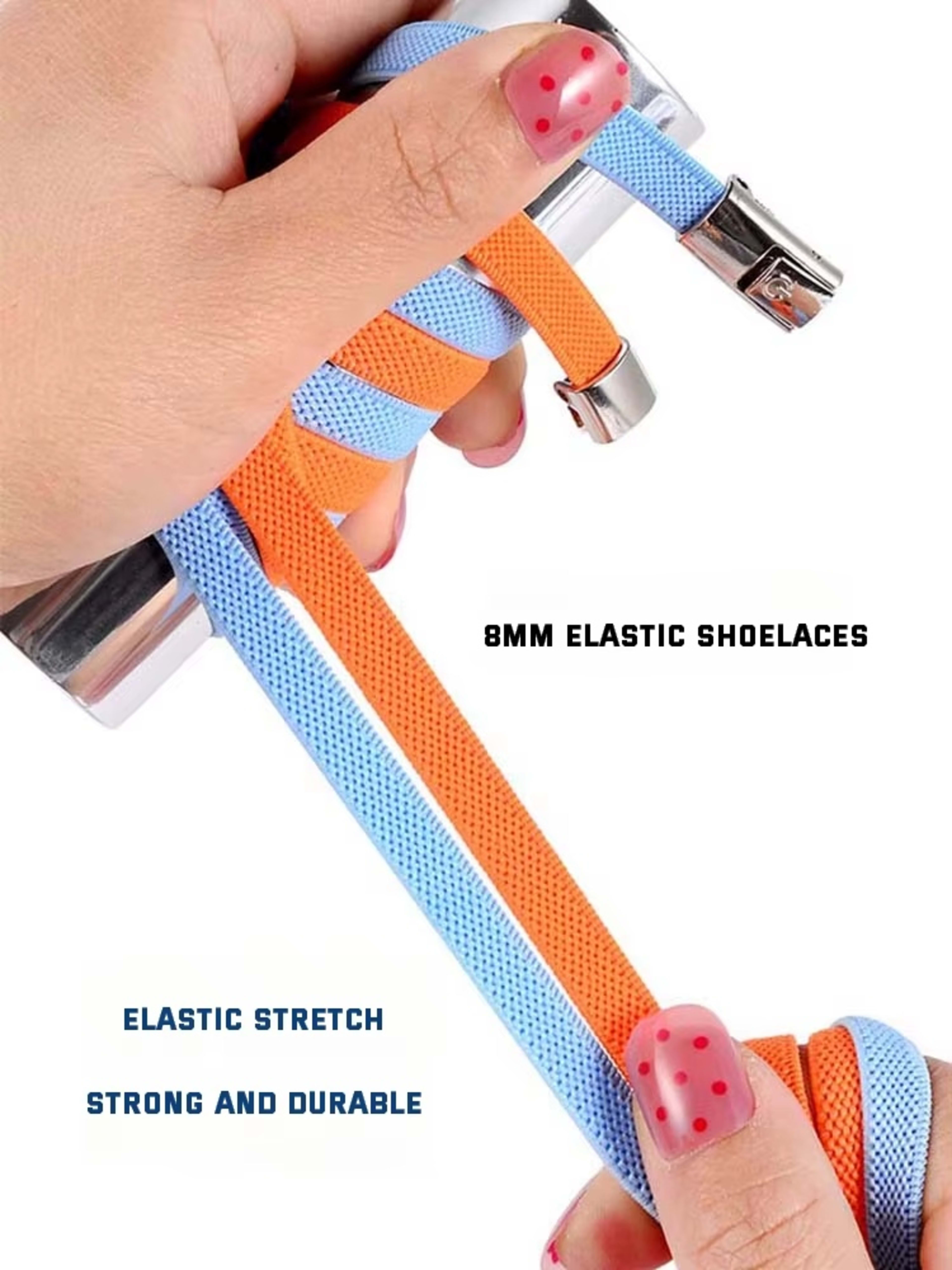 Stretch No Tie Shoelaces  Magnetic No Tie Shoelaces Magnetic Shoe Strings,Shoelaces Magnetic Lock Flat Elastic No Tie Fo 2