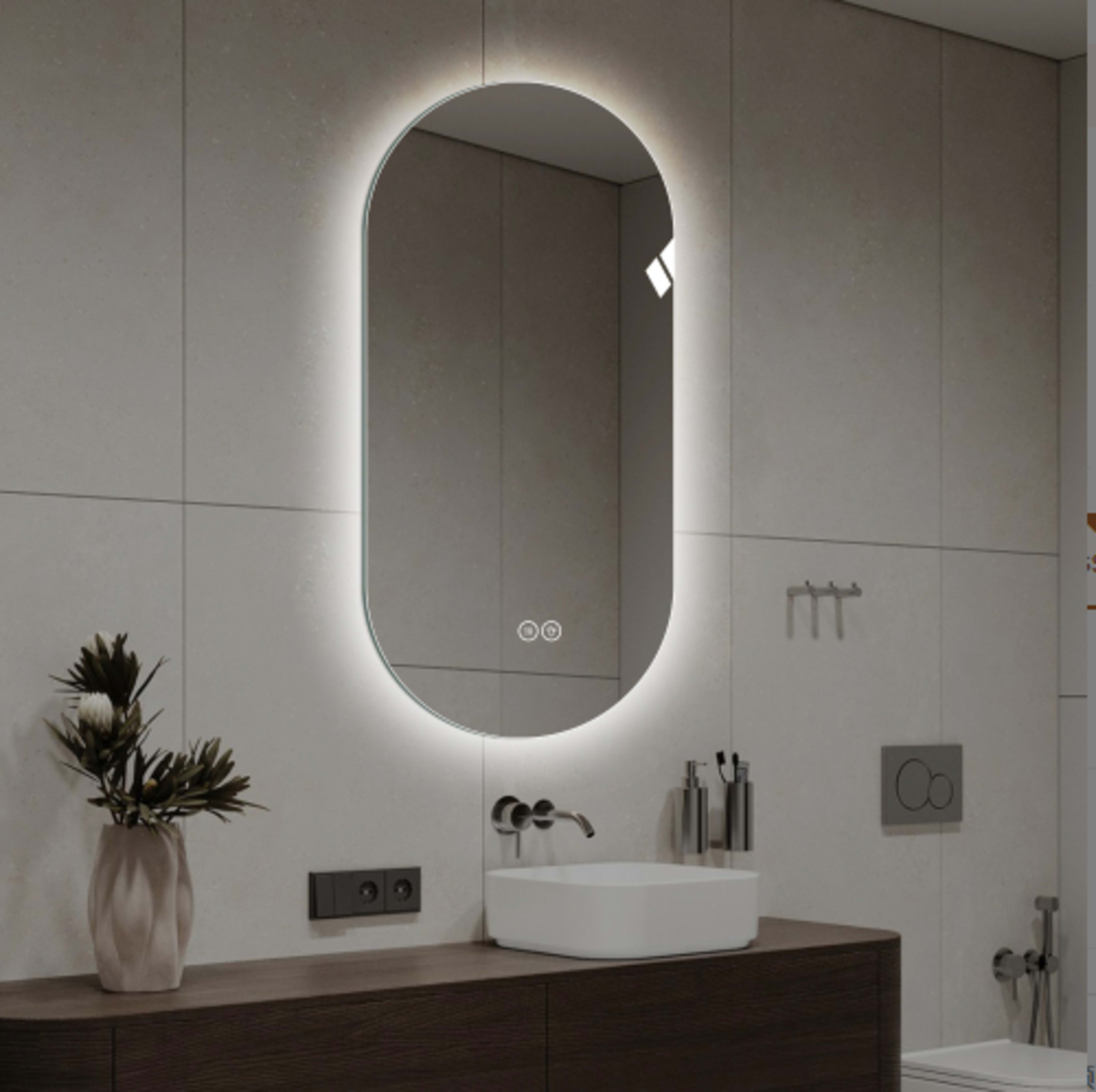 48x24 Inch Smart Wall Mounted LED Touch Screen Anti-fog Mirror Bathroom Mirror, Barber Shop Mirror 5