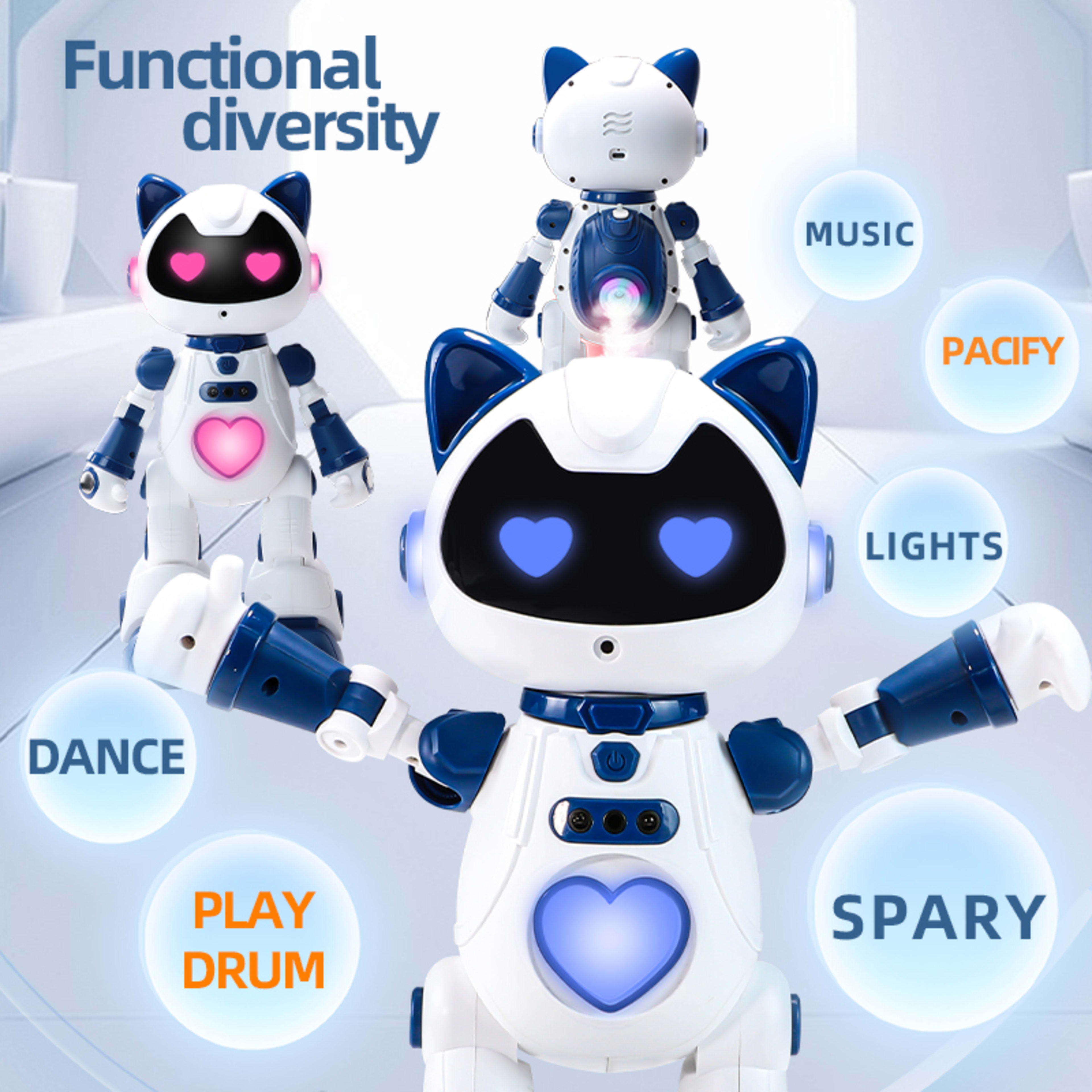 Intelligent Programming Gesture Induction Robot Spray Cool Breathing Lamp Children's Toys 19