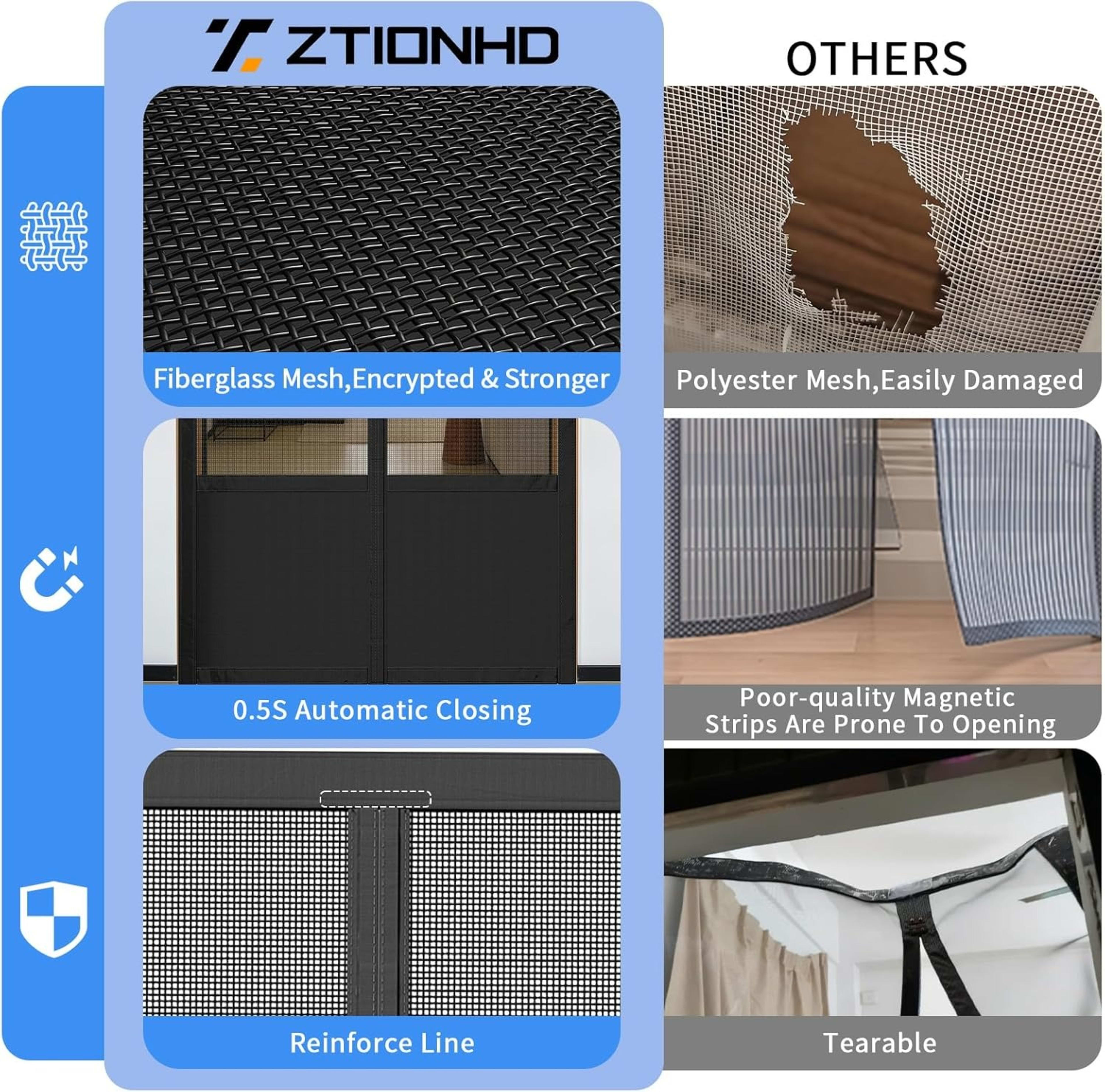 Magnetic Mesh Door Screen, No Drilling Required, Anti-Mosquito Dustproof, Automatic Closure, Pet Friendly, Ideal For Liv