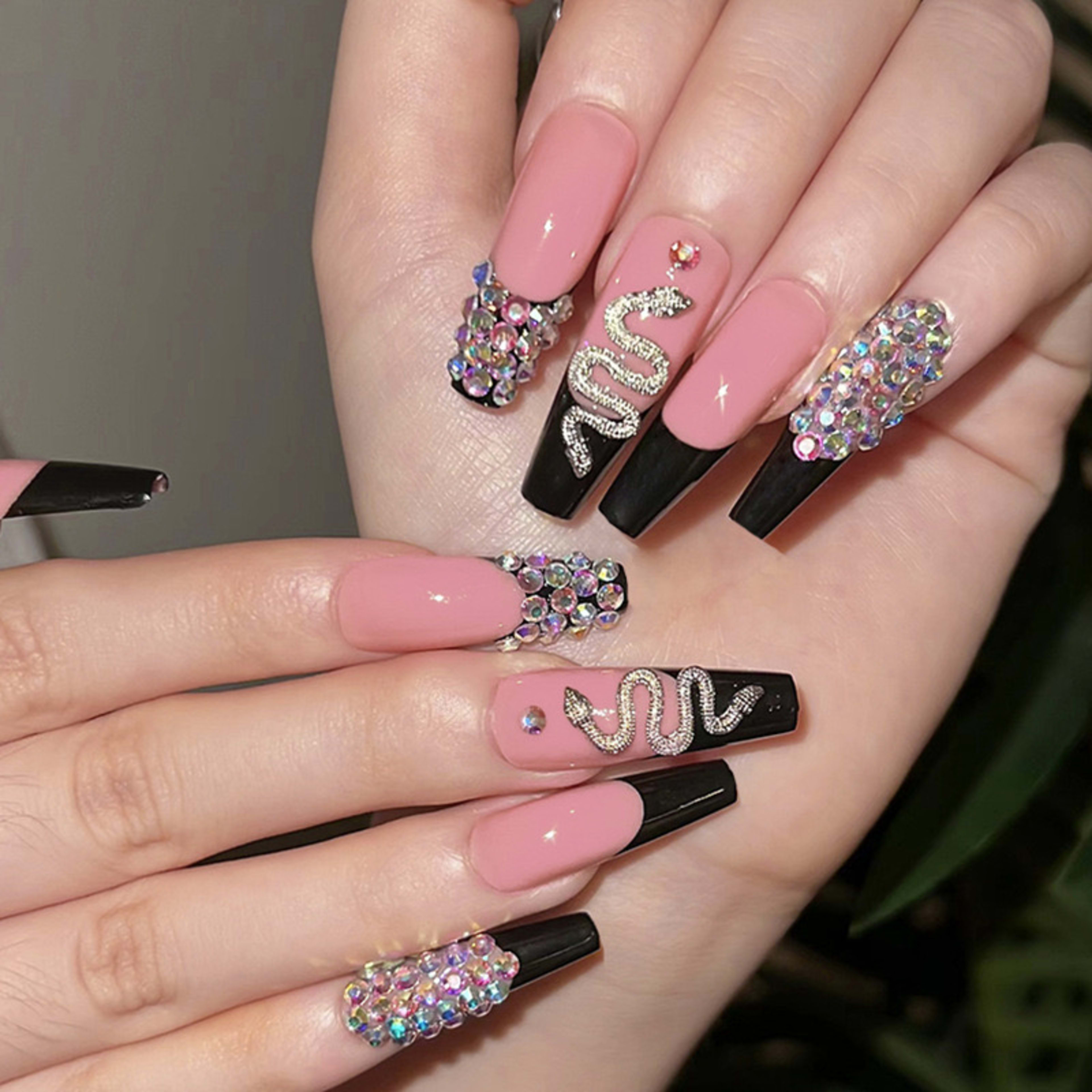 24 PCS Diamond Snake Nail Art 2