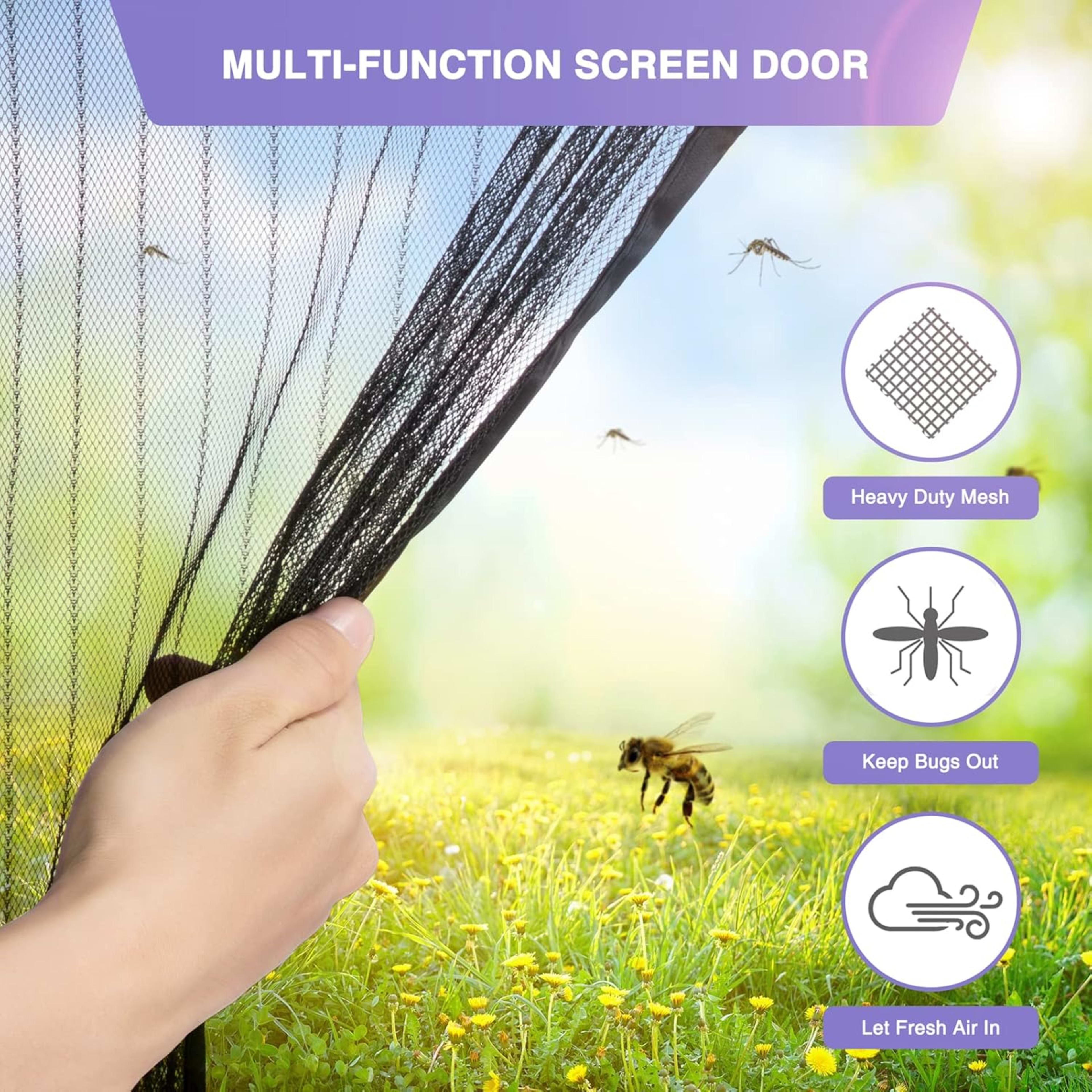 Magnetic Screen Door With Strong Magnetic Closure - No Drilling Required, Hands-free Sliding Door Curtain, Suitable For  7