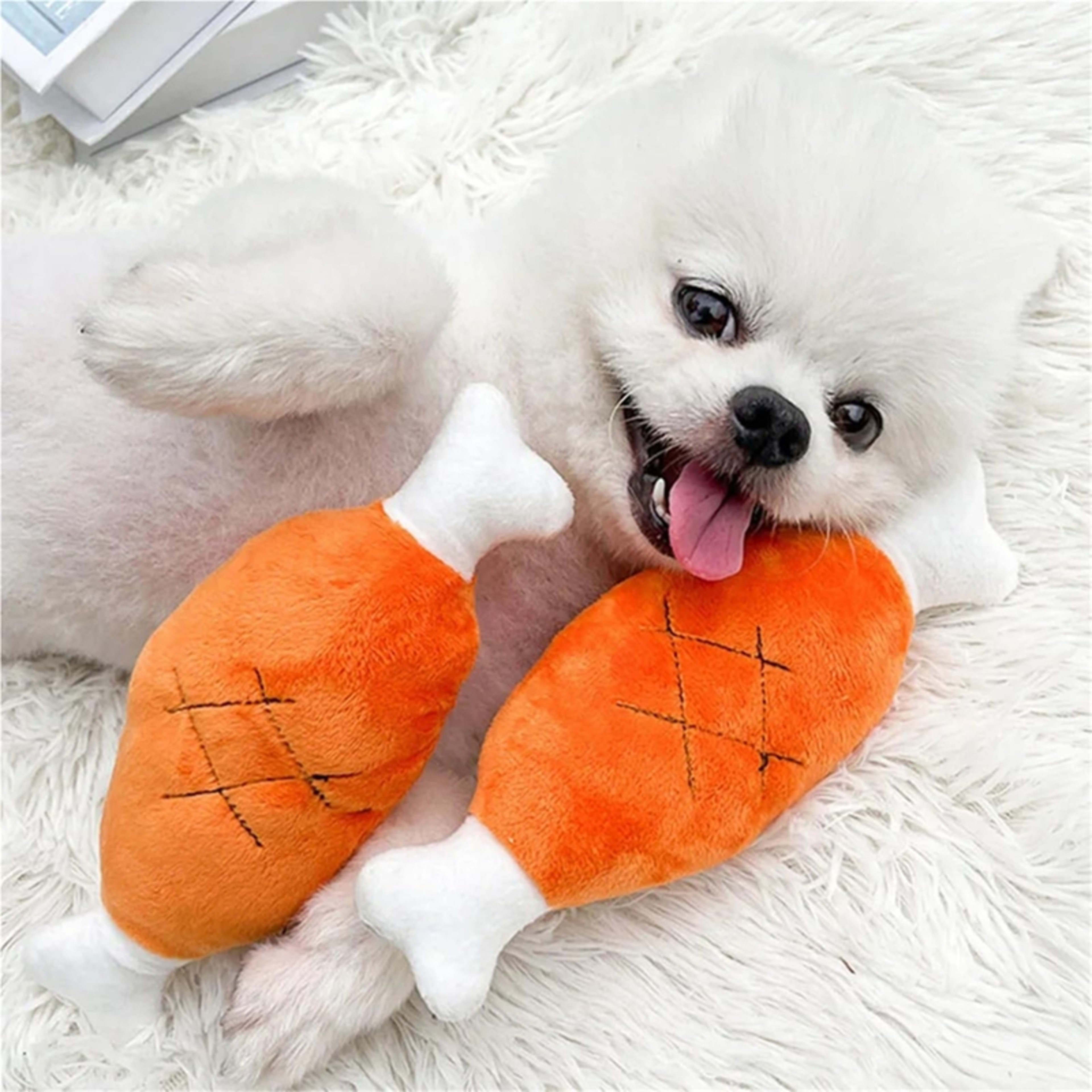 Plush Chicken Leg Dog Chew Toy - Soft Durable Pet Chewing Toy For Small Medium Dogs Puppy Teething Play Supplies 7