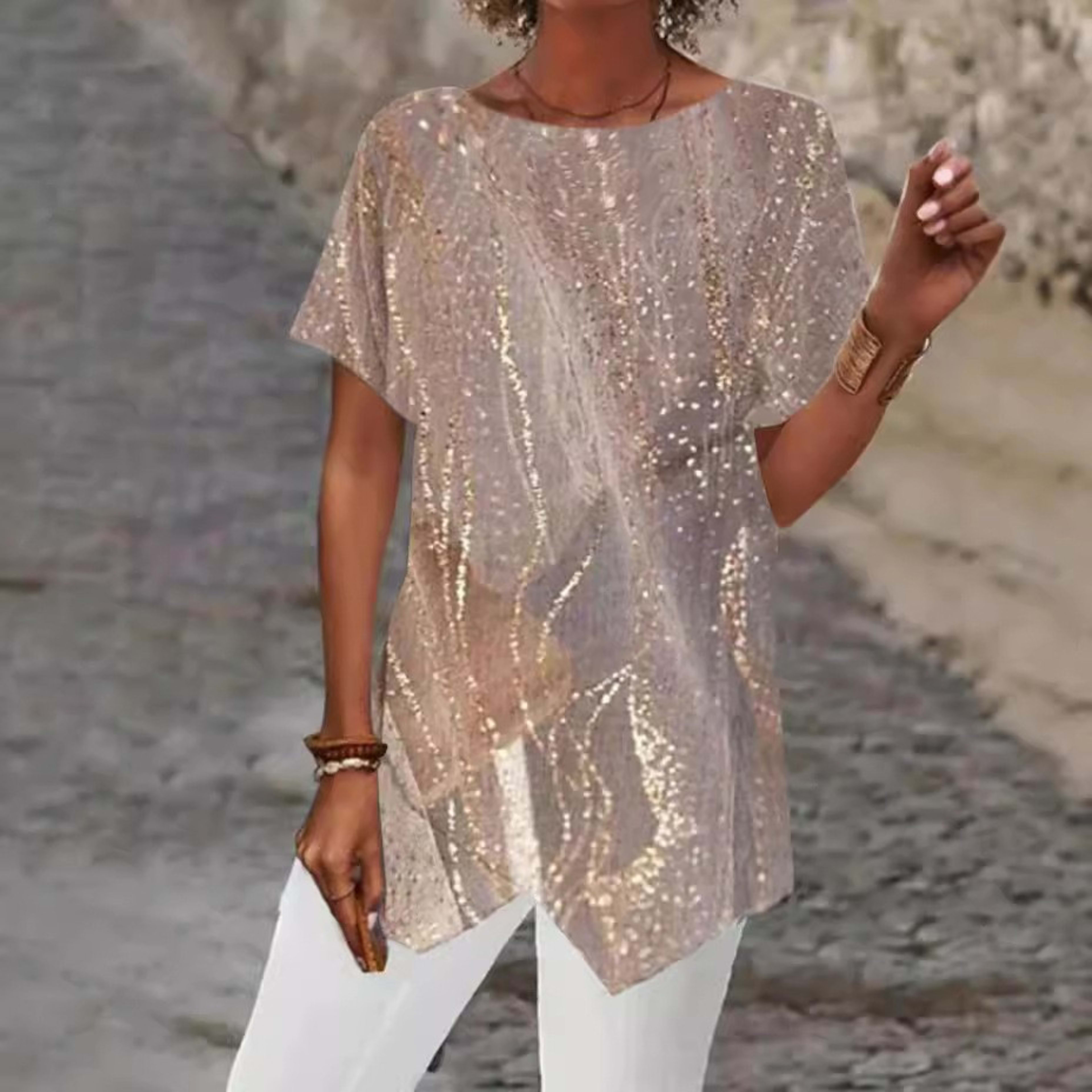 Geometric Print Asymmetric-Hem Top 5