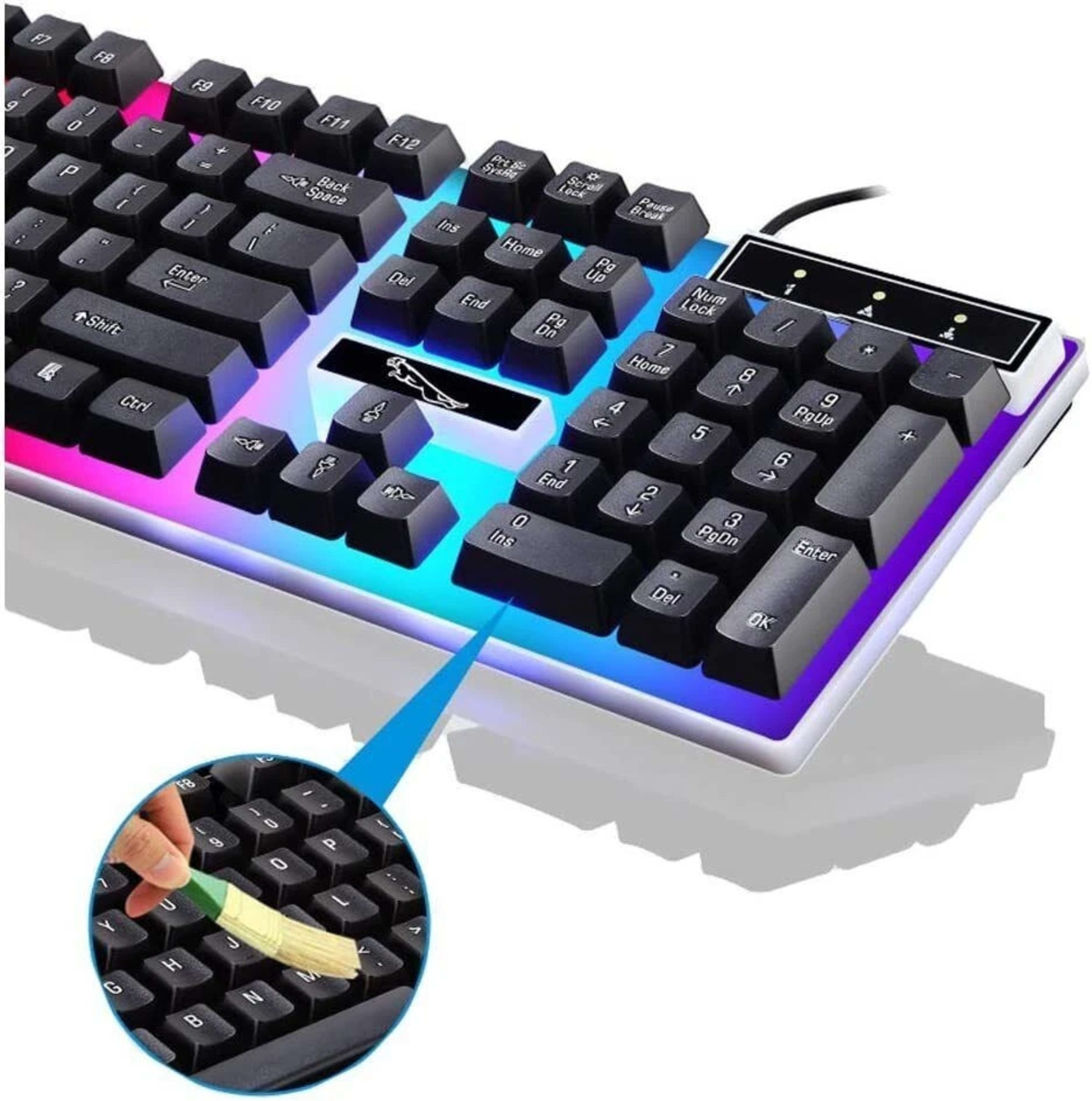 UK Gaming Keyboard And Mouse Set RGB LED USB For PC Laptop Xbox One PS4 PS 9