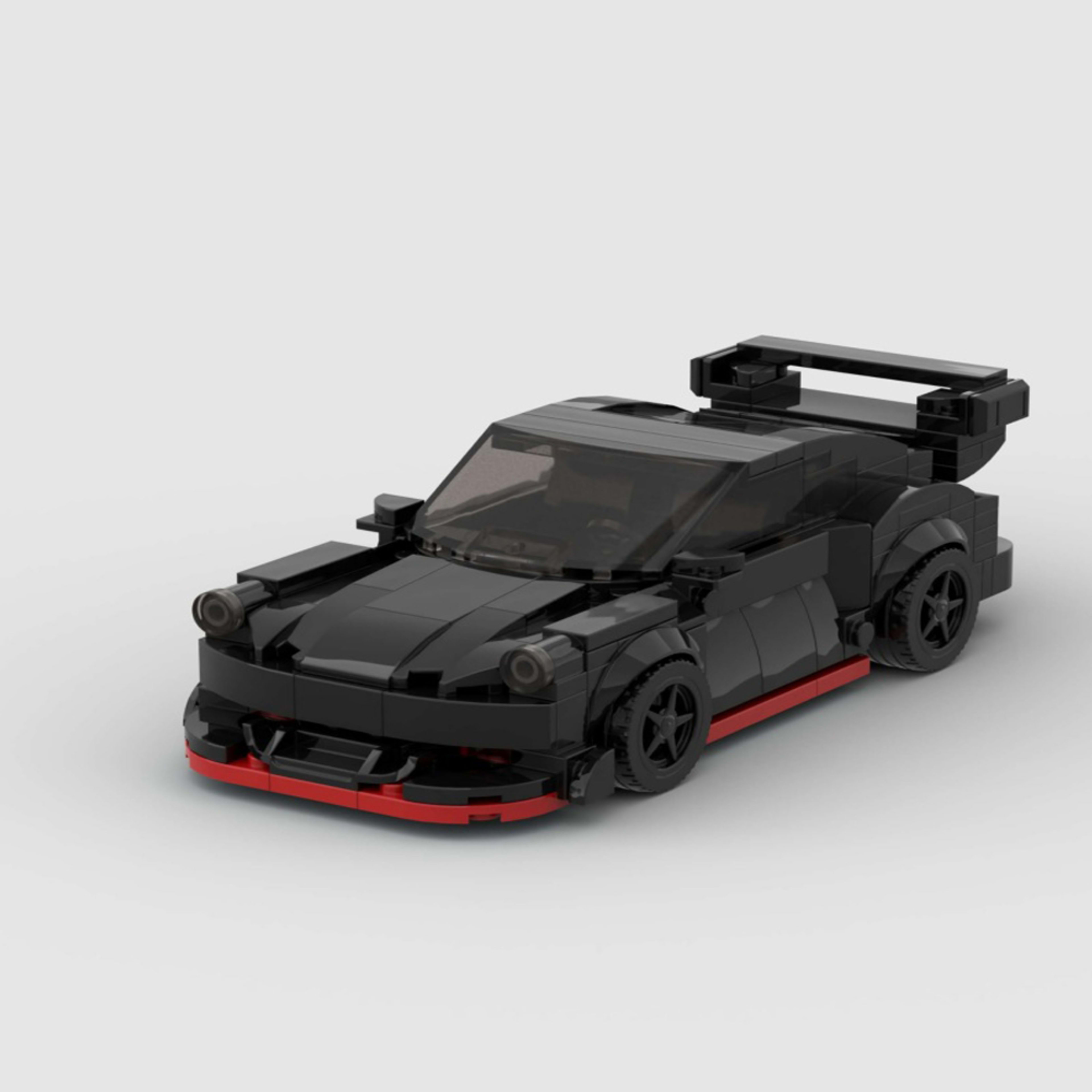 321PCS Black Widebody Sports Car Building Blocks,  Inspired Race Car Toy With Rear Wing Kit For Kids And Adults, Collect 5