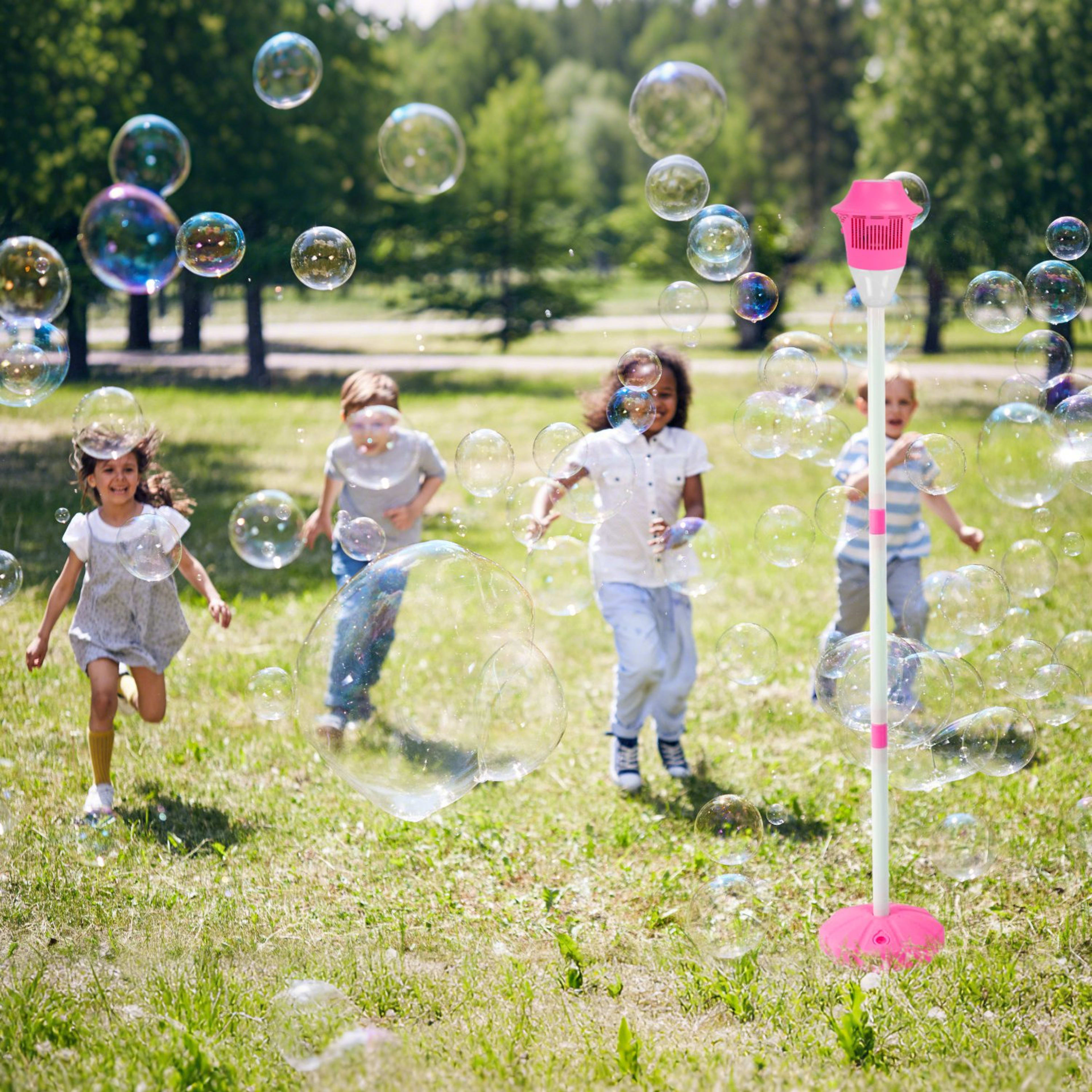 1Pc 3 In 1 Standing Bubble Machine With Colorful Lights And Music Rechargeable Bubble Maker Stand With 2 Modes 3 Adjusta 12