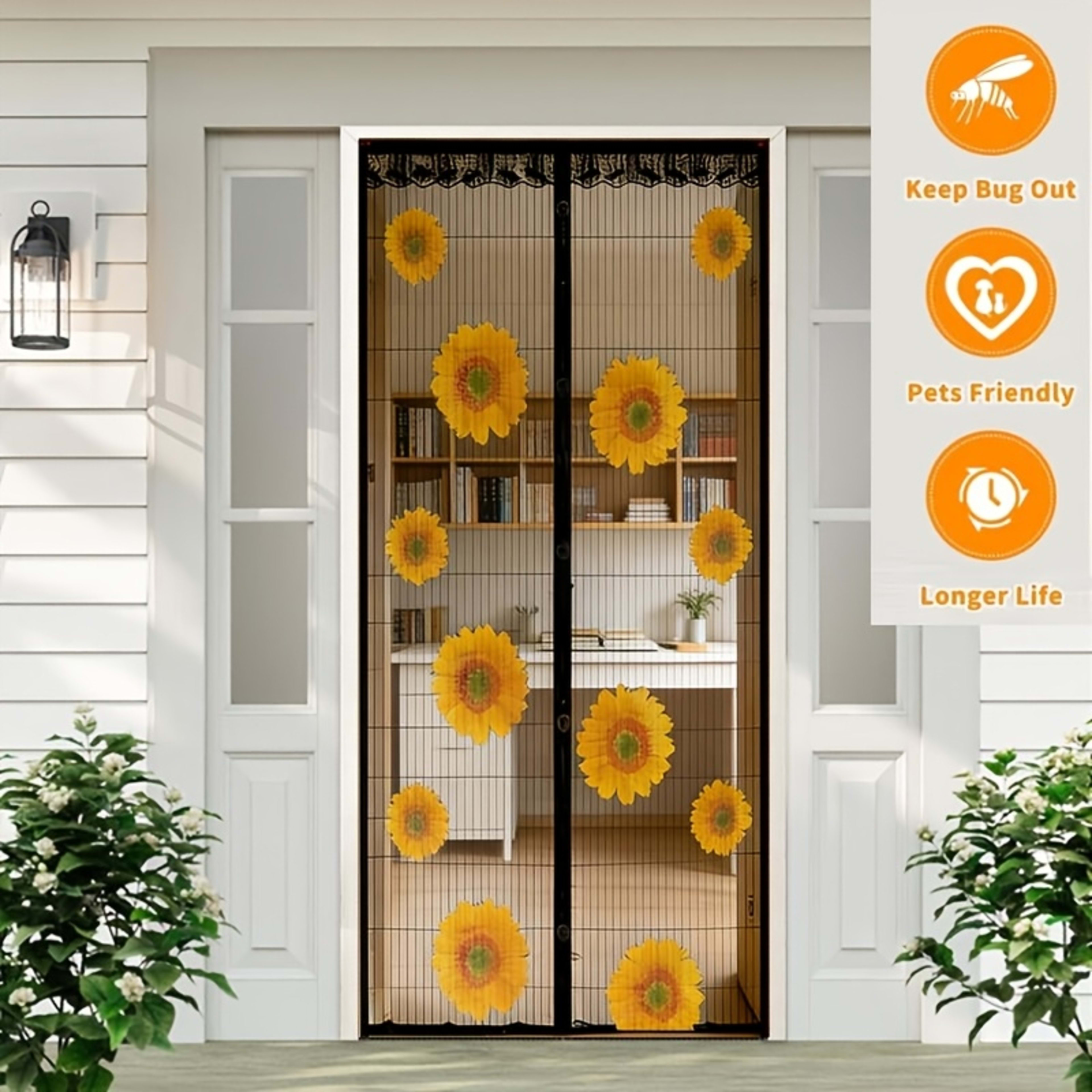 One Automatic Self-closing Magnetic Screen Door With Powerful Magnetic Blocks To Ensure A Tight Closure, Preventing Mosq 8