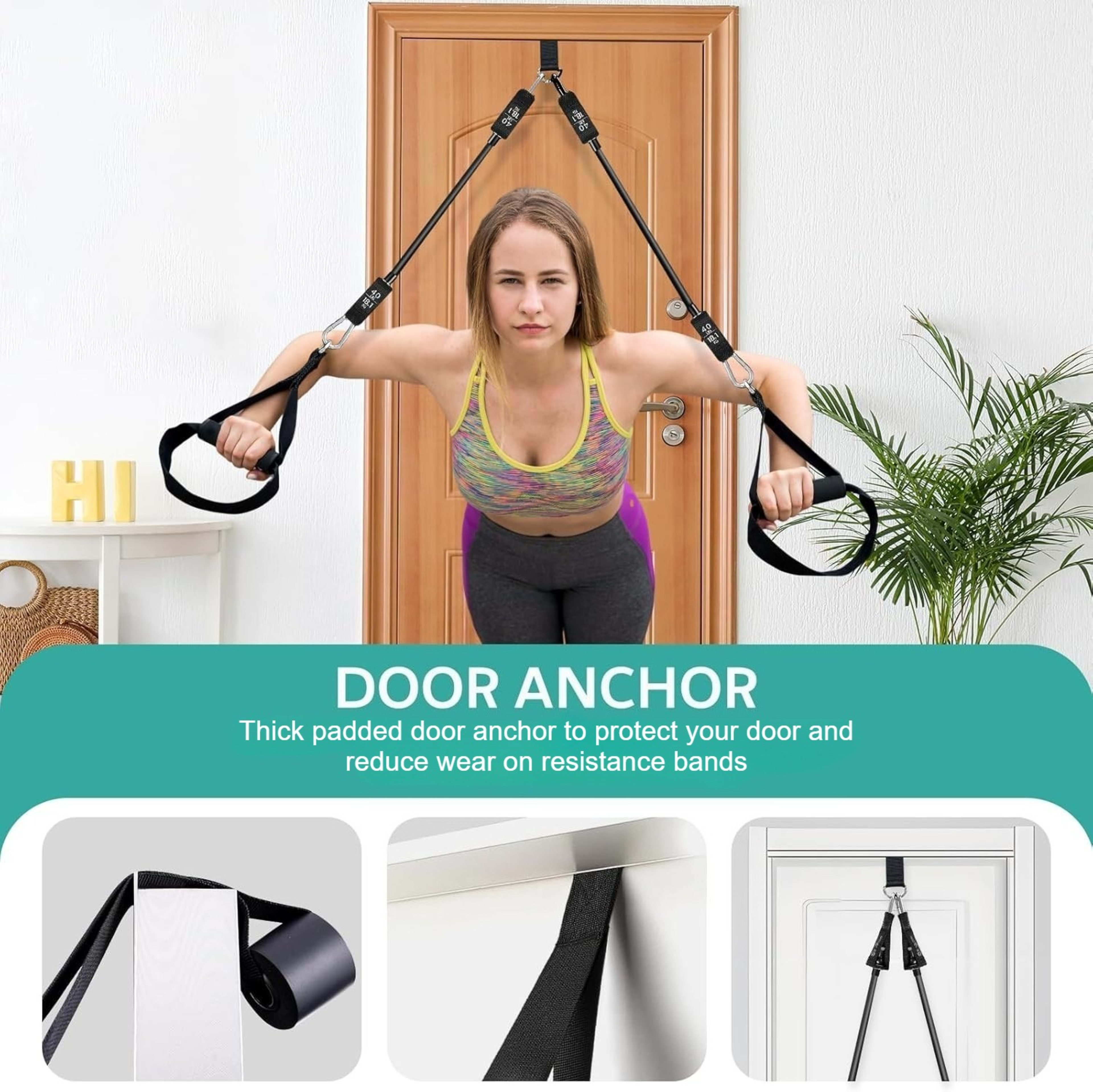 Pilates Bar Kit With 6 Resistance Bands Home Gym Fitness Training Workout Set 10