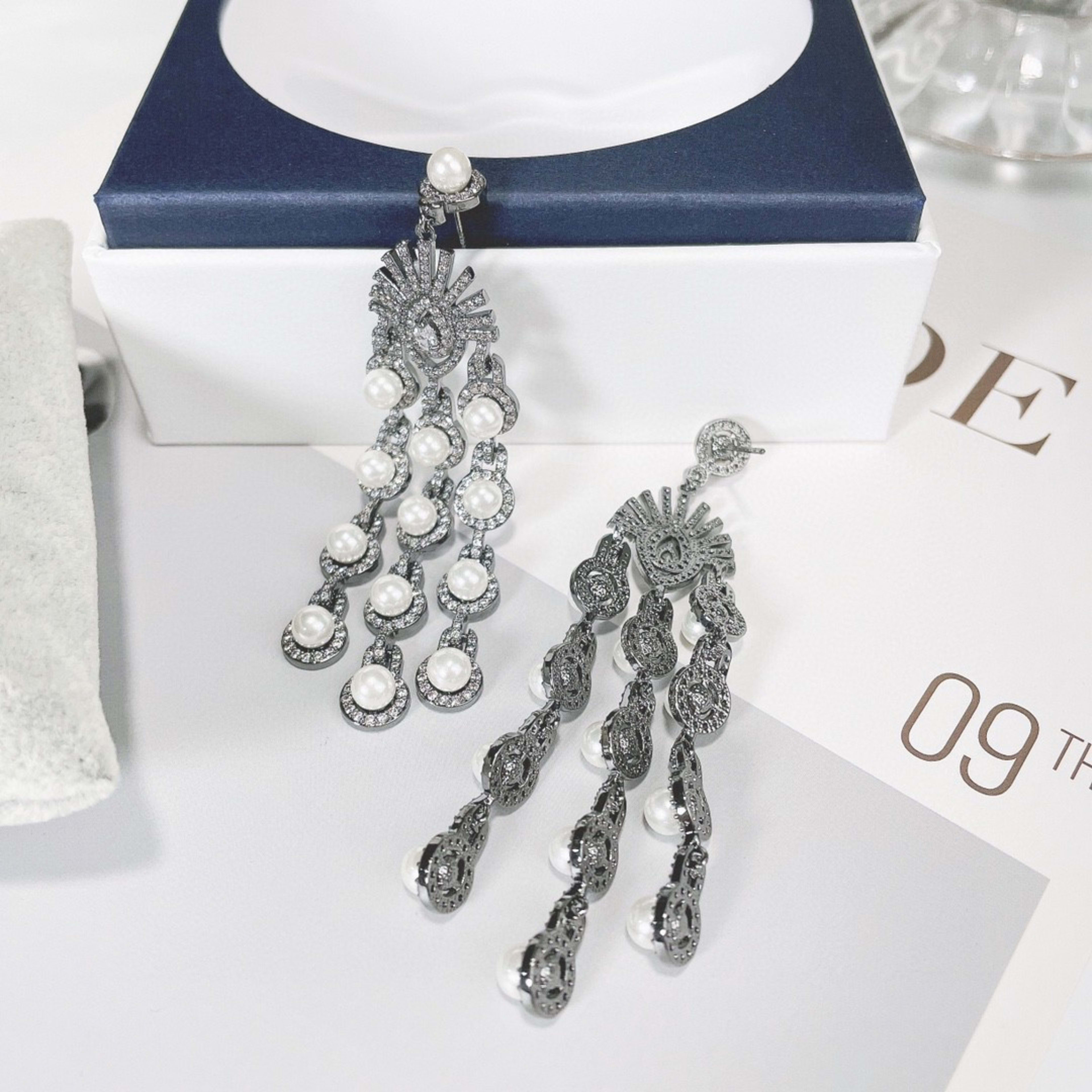 Micro Inlay Zircon Style Beaded Fringe Earrings 3