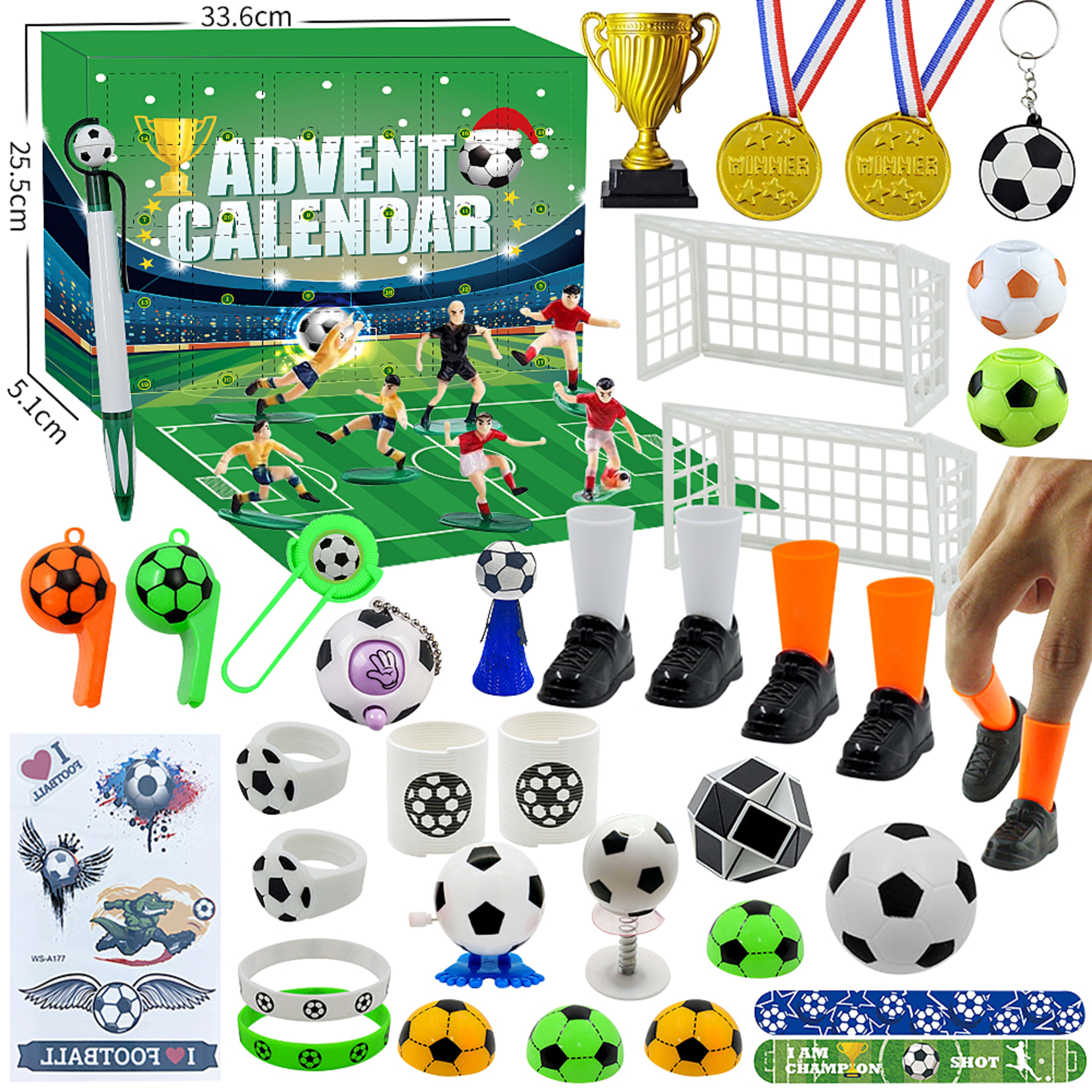 Football World Cup Advent Calendar 2026, 24 Days Countdown Blind Box With Mini Soccer Toys, Players, Trophies, Medals &  7