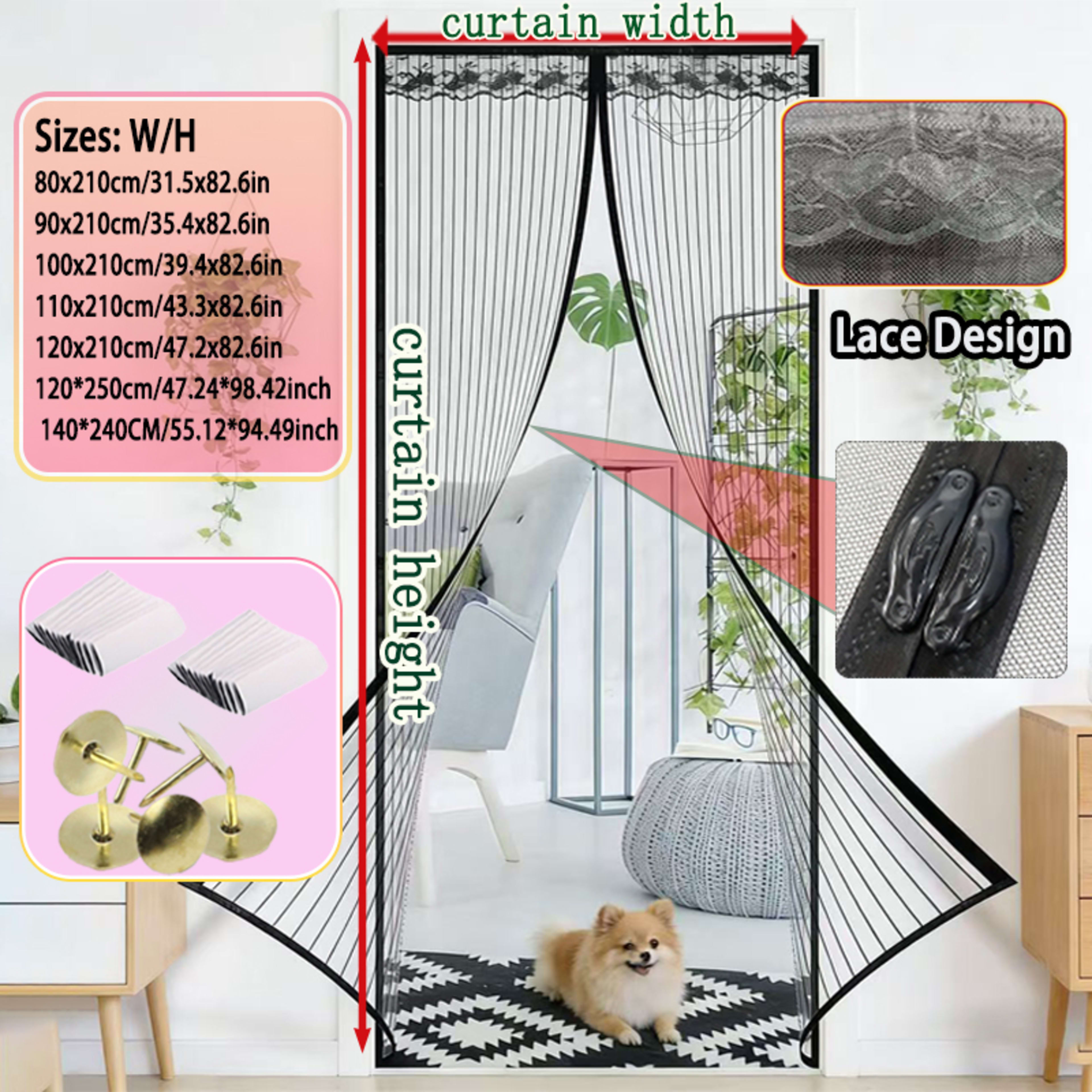 1 Easy-to-install Magnetic Screen Door - Pet-friendly, No-drill Mesh Curtain With Auto-close Feature, Durable And Weathe