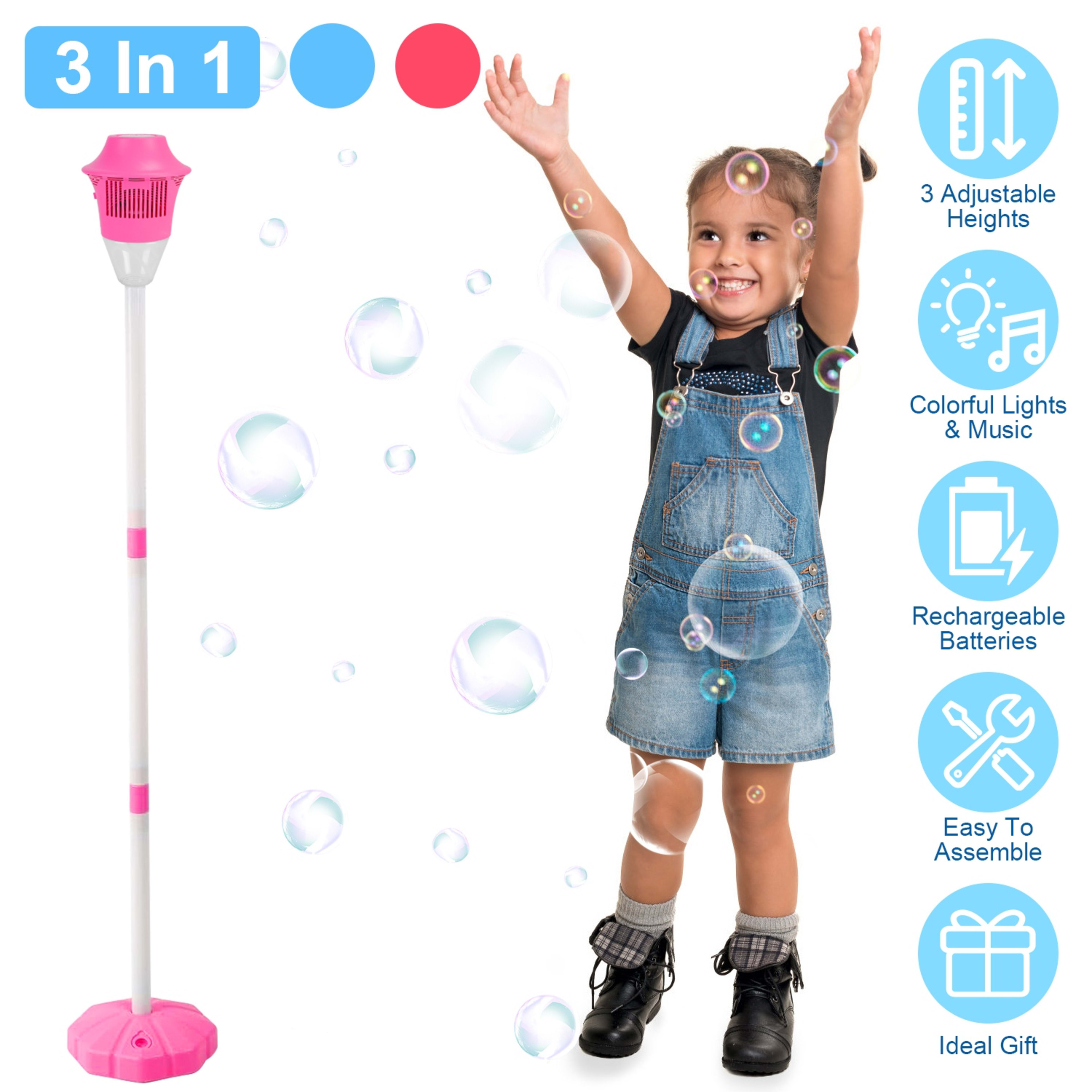 1Pc 3 In 1 Standing Bubble Machine With Colorful Lights And Music Rechargeable Bubble Maker Stand With 2 Modes 3 Adjusta 7