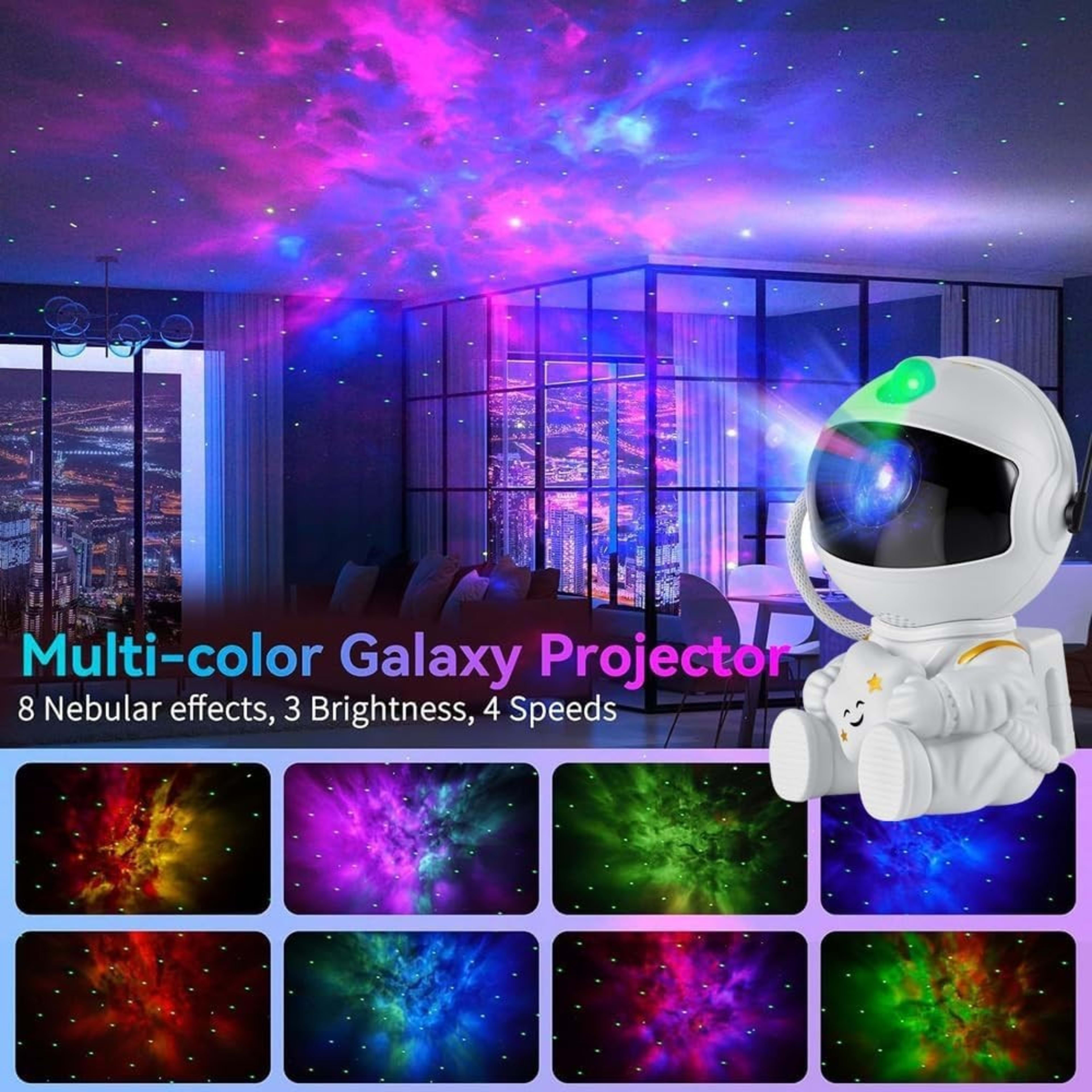 Astronaut Galaxy Projector, 360 Adjustable Star Projector, Starry Night Light Projector With Timer And Remote Control, U 2