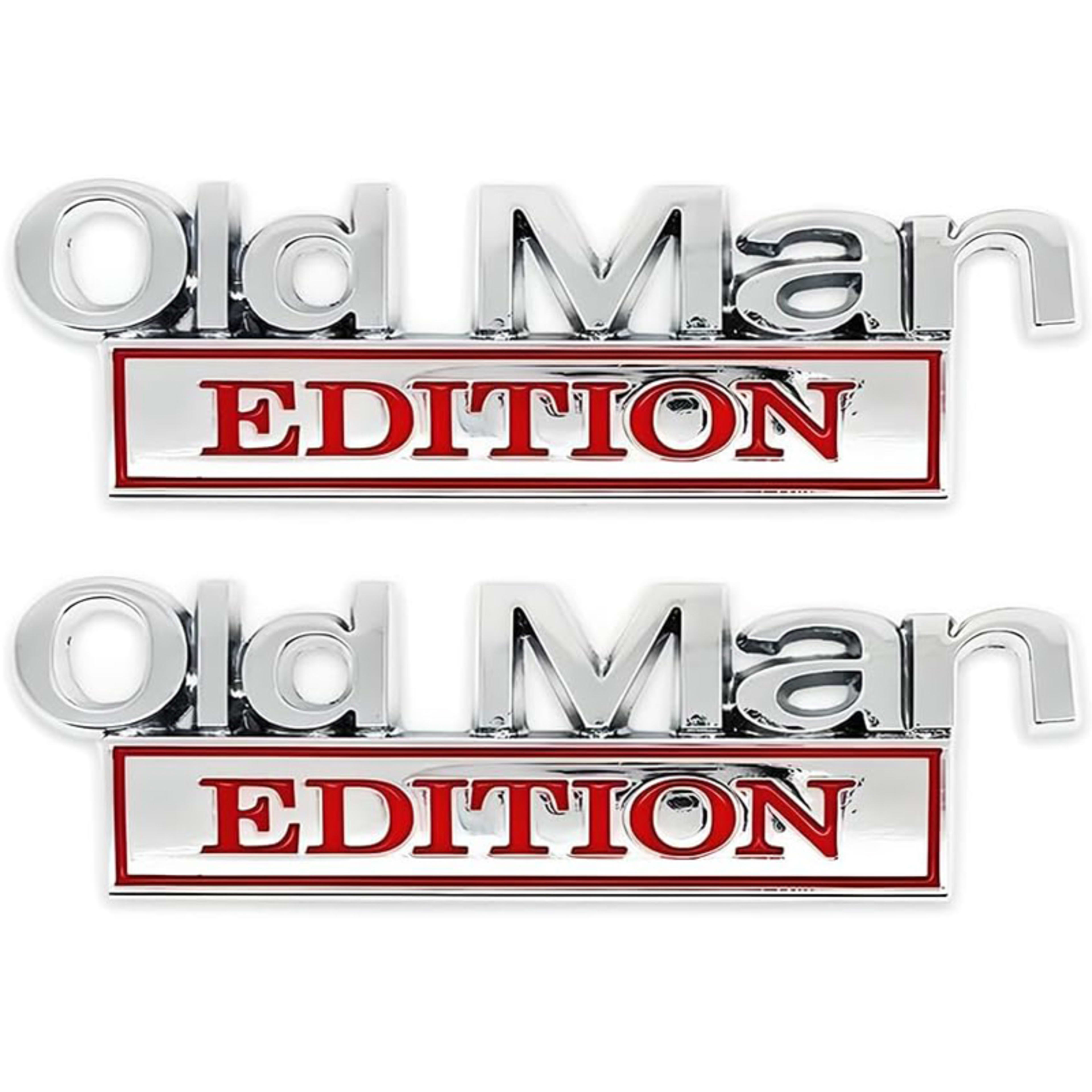 2pack Old Man Edition Emblems, Seabee Emblem 3D Badge Decal Car Truck SUV,Refrigerator Sticker,Window Display Stickers,B 7