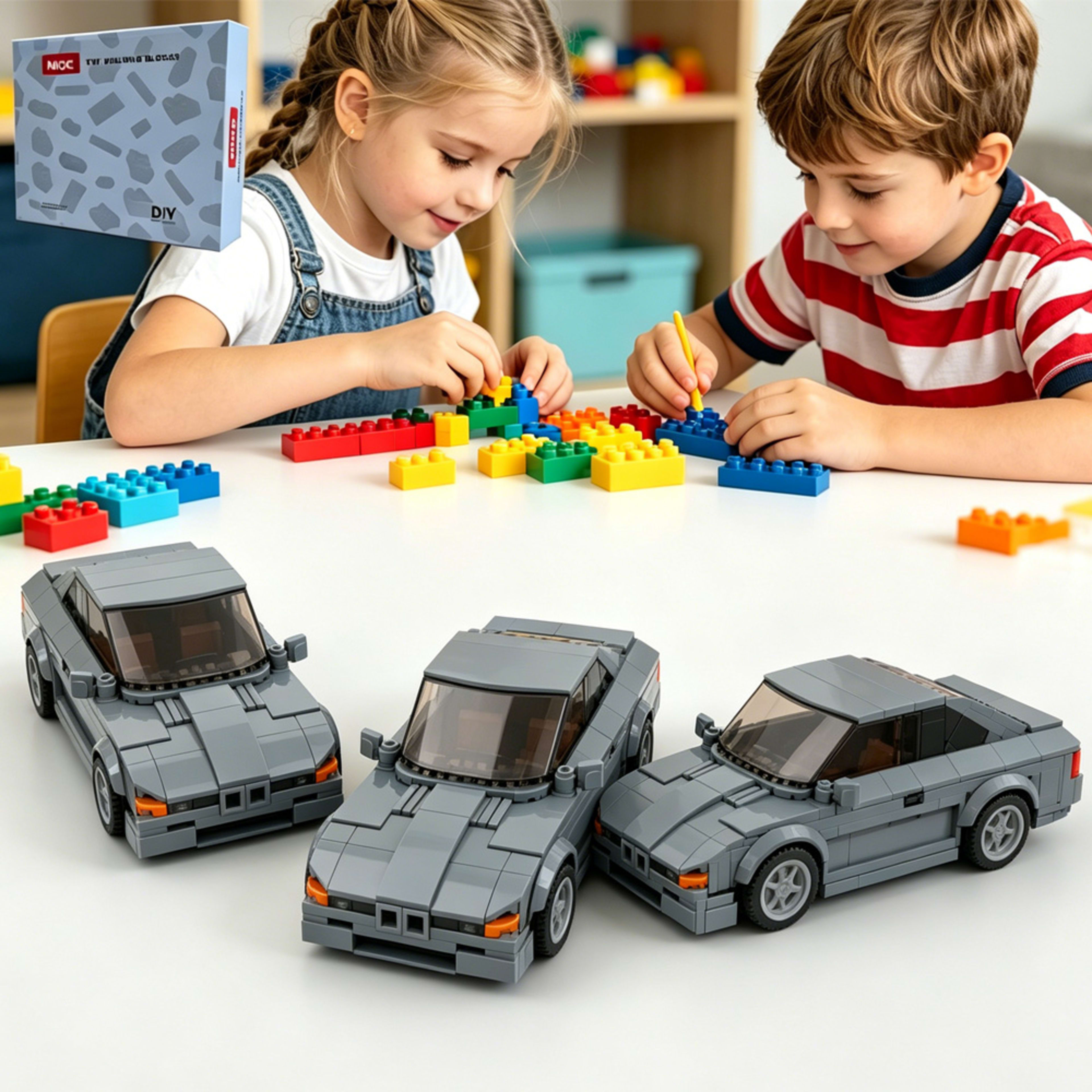 337PCS Gray Classic Sports Car Building Blocks, Retro Coupe Vehicle Model Kit Toy For Kids And Adults,Collectible Car Gi 7