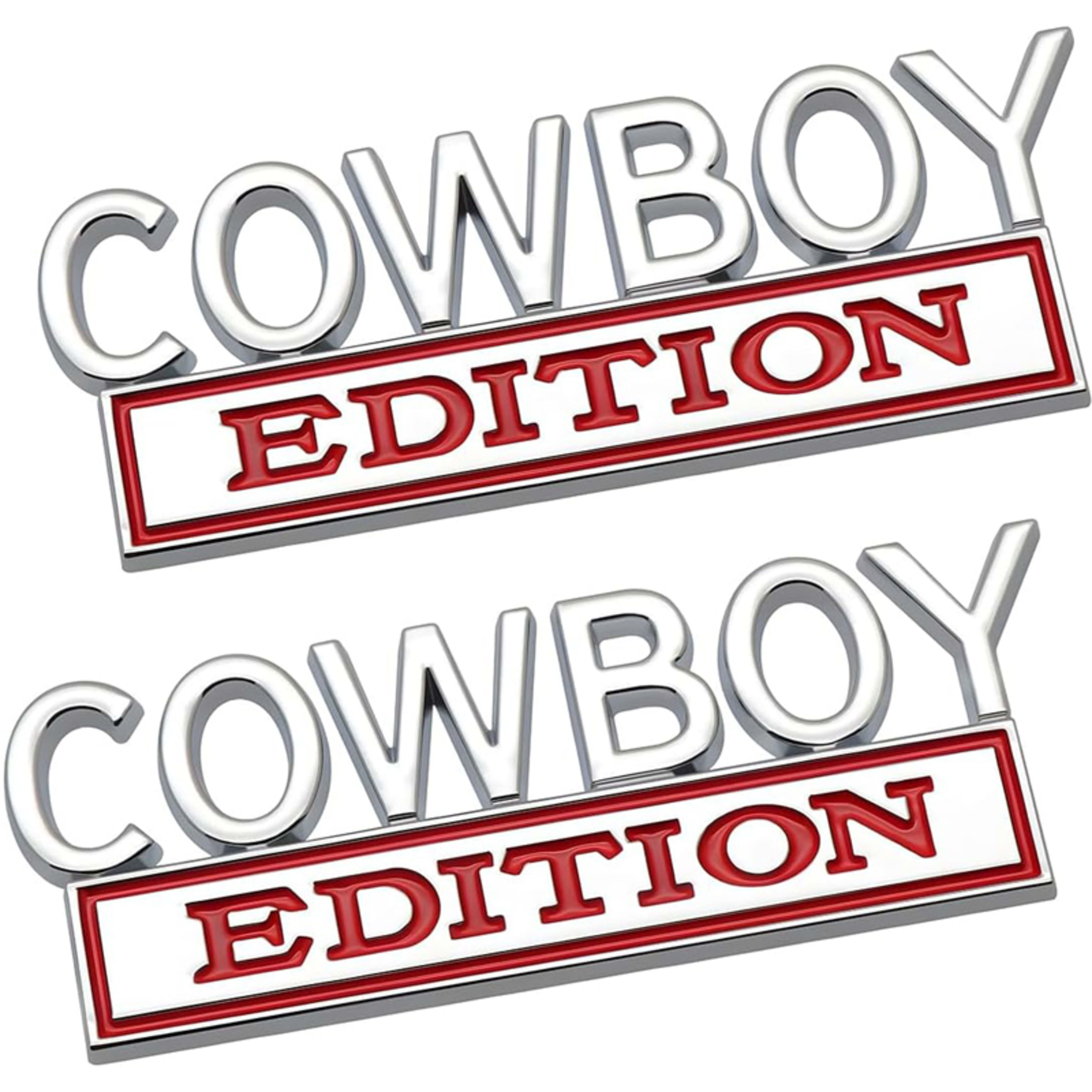 2pack Cowboy Edition Emblems, Seabee Emblem 3D Badge Decal Car Truck SUV,Refrigerator Sticker,Window Display Stickers,Bi 7