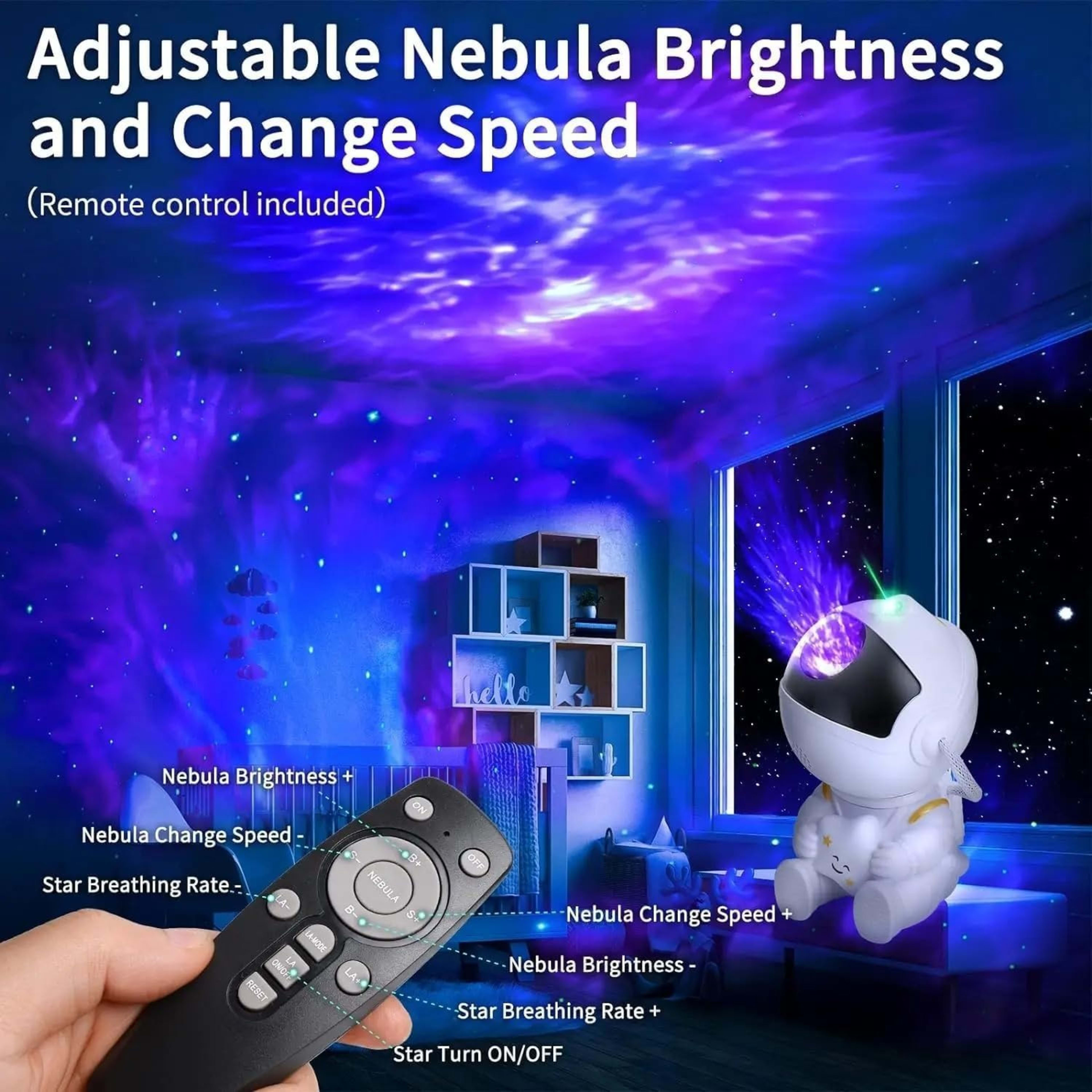Astronaut Galaxy Projector, 360 Adjustable Star Projector, Starry Night Light Projector With Timer And Remote Control, U 7