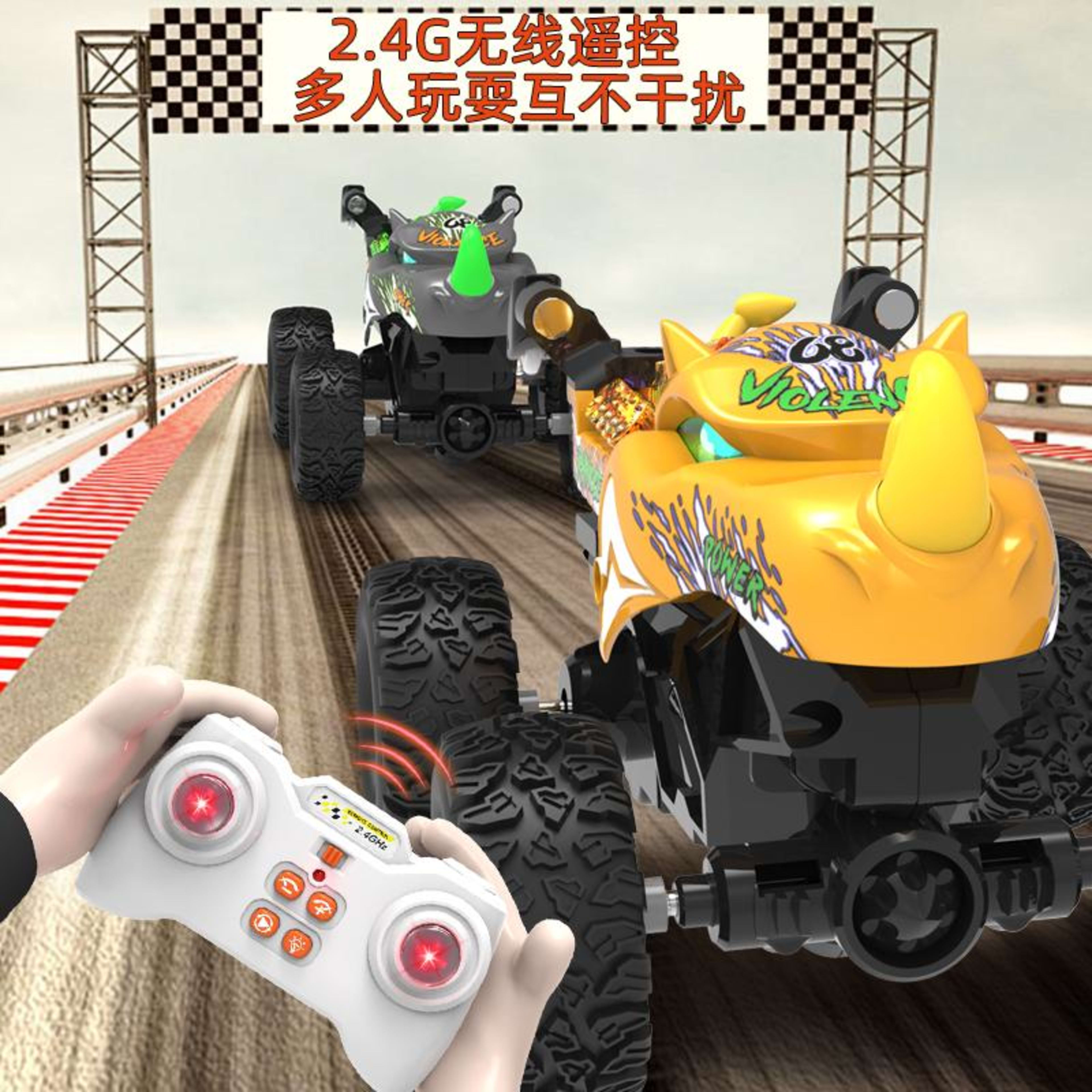 2.4G Rhino Stunt Remote Control Car For Children, 360-degree Vertical Rotation All-Terrain Off-Road 2