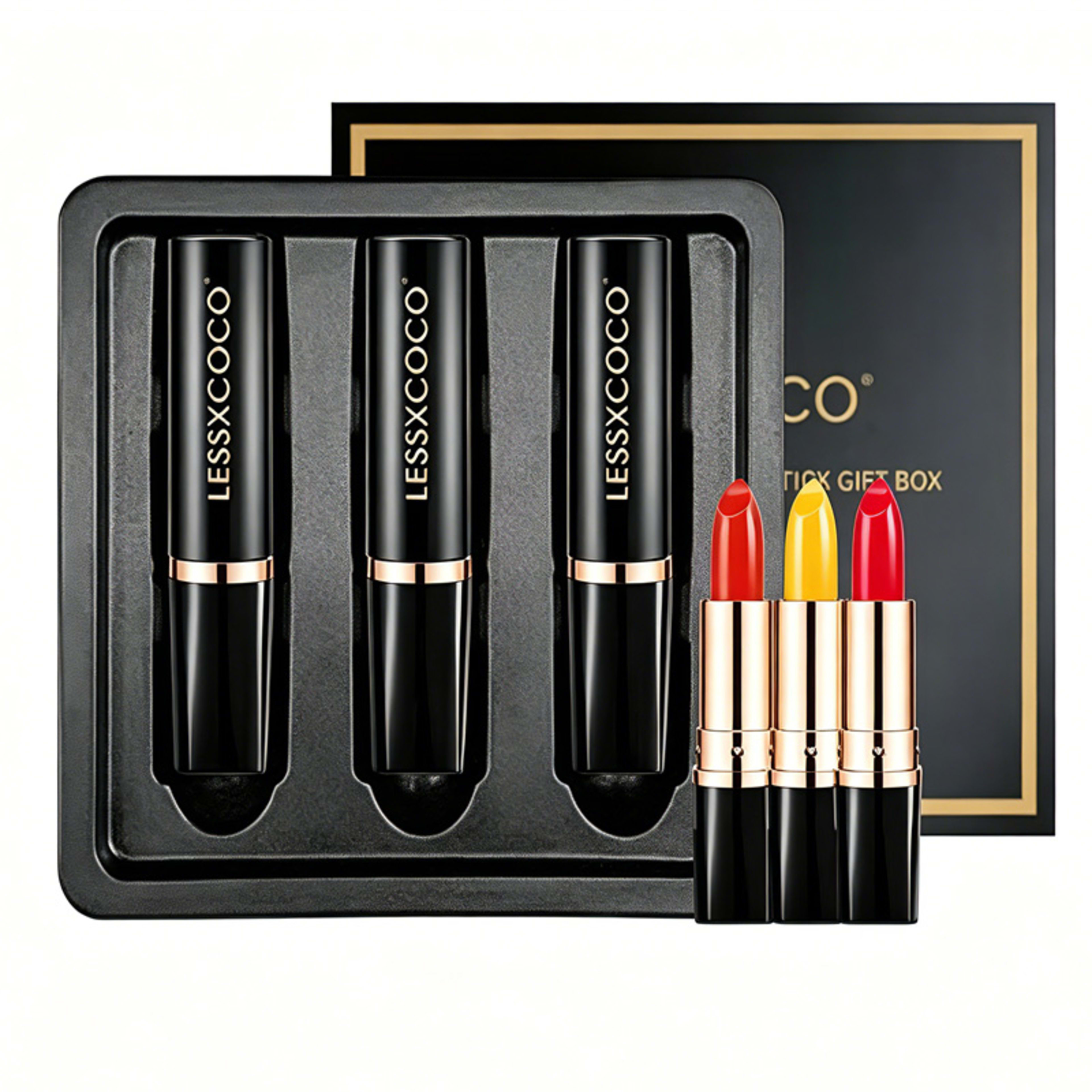 3PCS Color Changing Lipstick Set, Temperature & PH Sensitive, Long Lasting Moisturizing Lip Balm Gift Box For Women