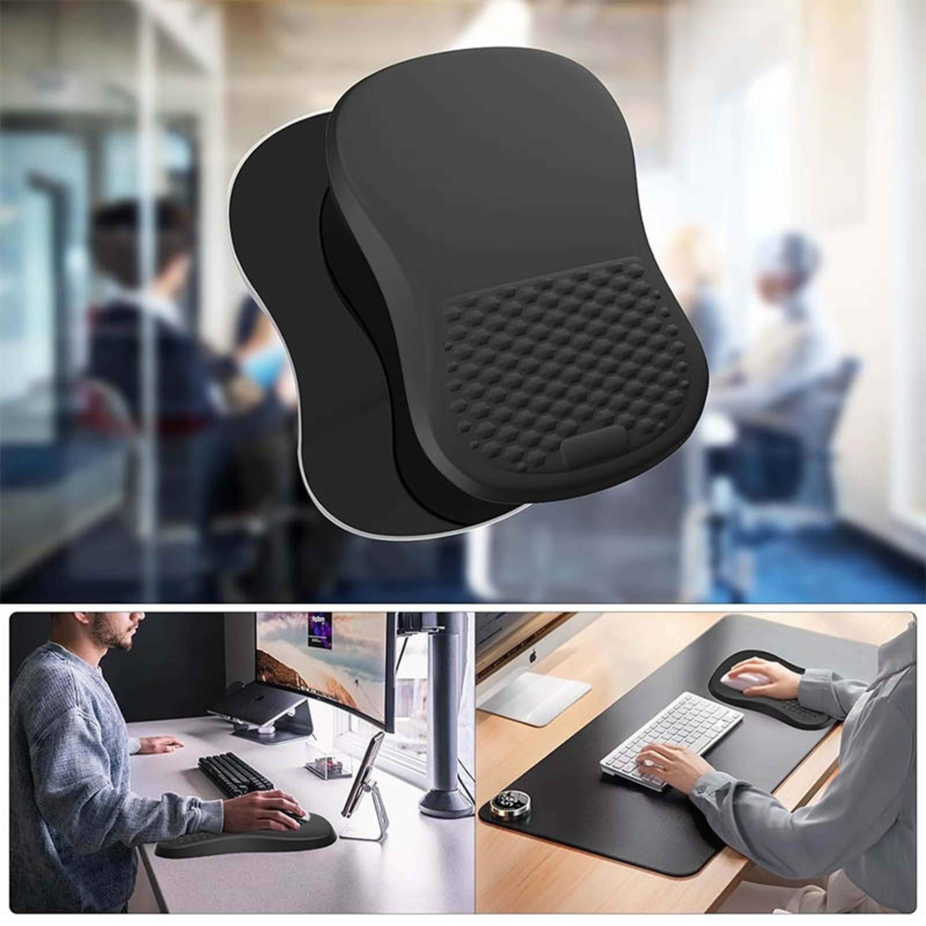 Ergonomic Memory Foam Mouse Pad, Non-Slip Comfortable Wrist Support
