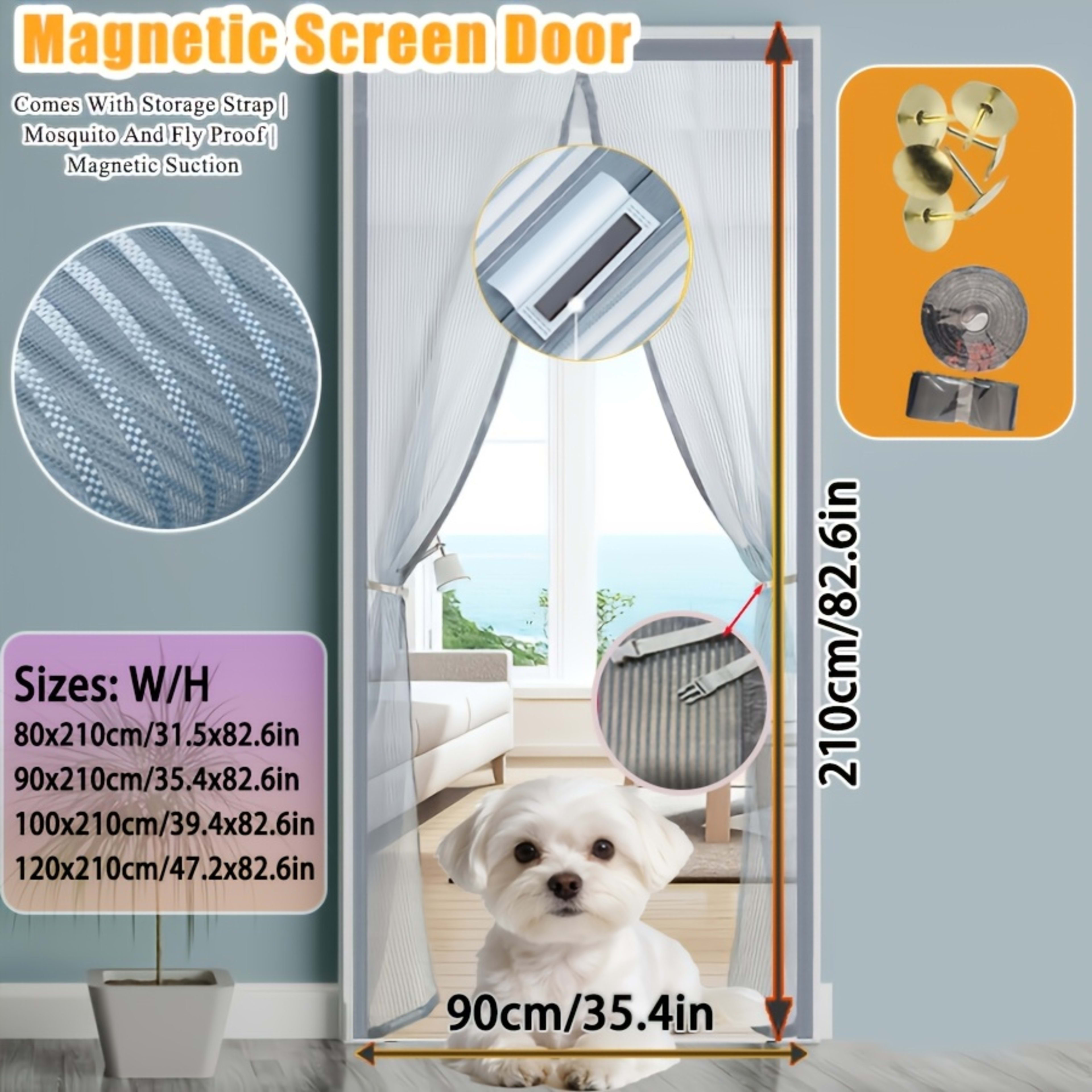 One Magnetic Mosquito Screen Door, Upgraded Summer Screen Window, No Drilling Needed, Made Of Diamond Mesh Material - In 3