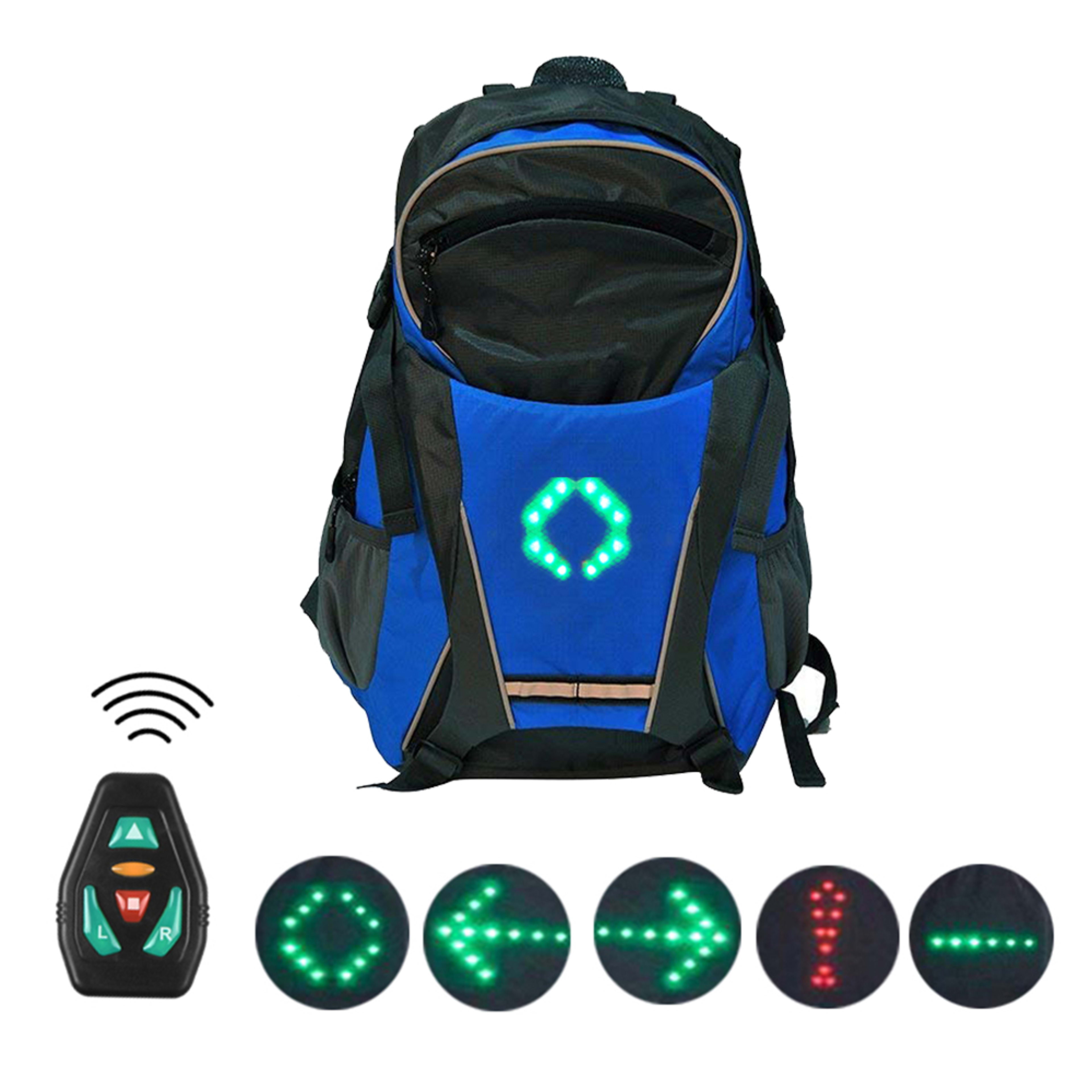 LED Cycling Backpack With Turn Signal Lights, Featuring Wireless Remote Control Smart LED Lights, USB Rechargeable For E 2