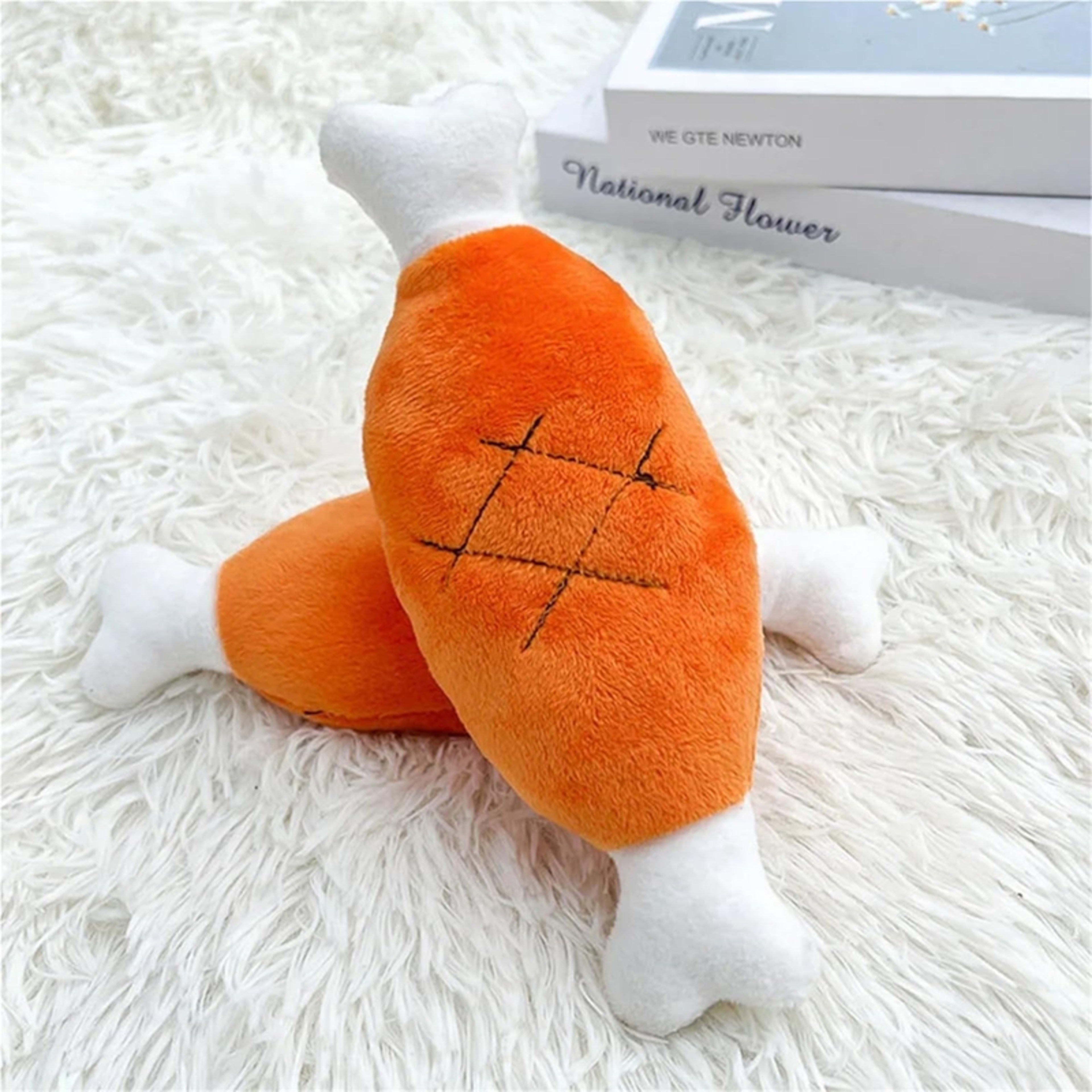 Plush Chicken Leg Dog Chew Toy - Soft Durable Pet Chewing Toy For Small Medium Dogs Puppy Teething Play Supplies 2
