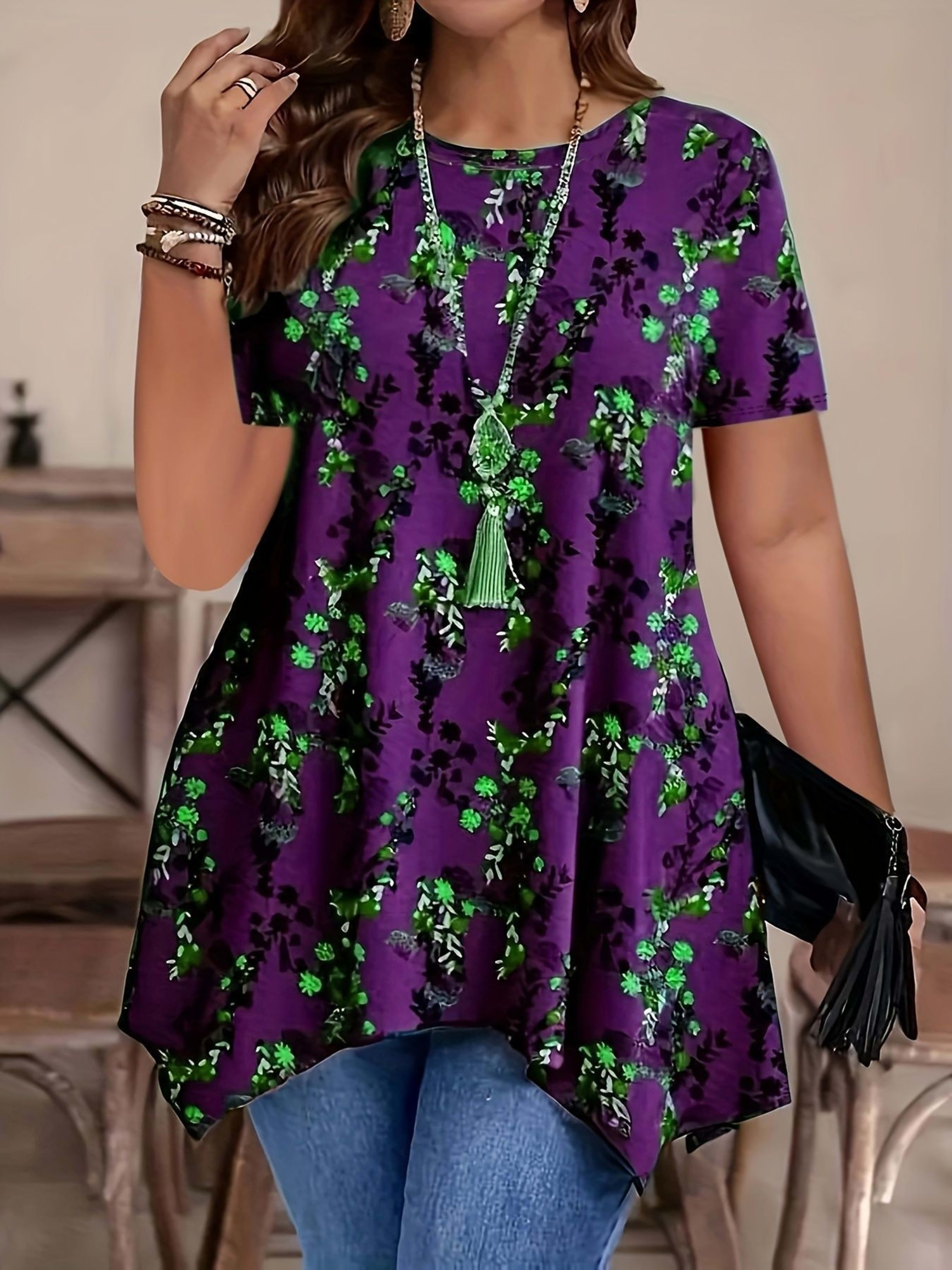 Floral Print Round-Neck T-Shirt