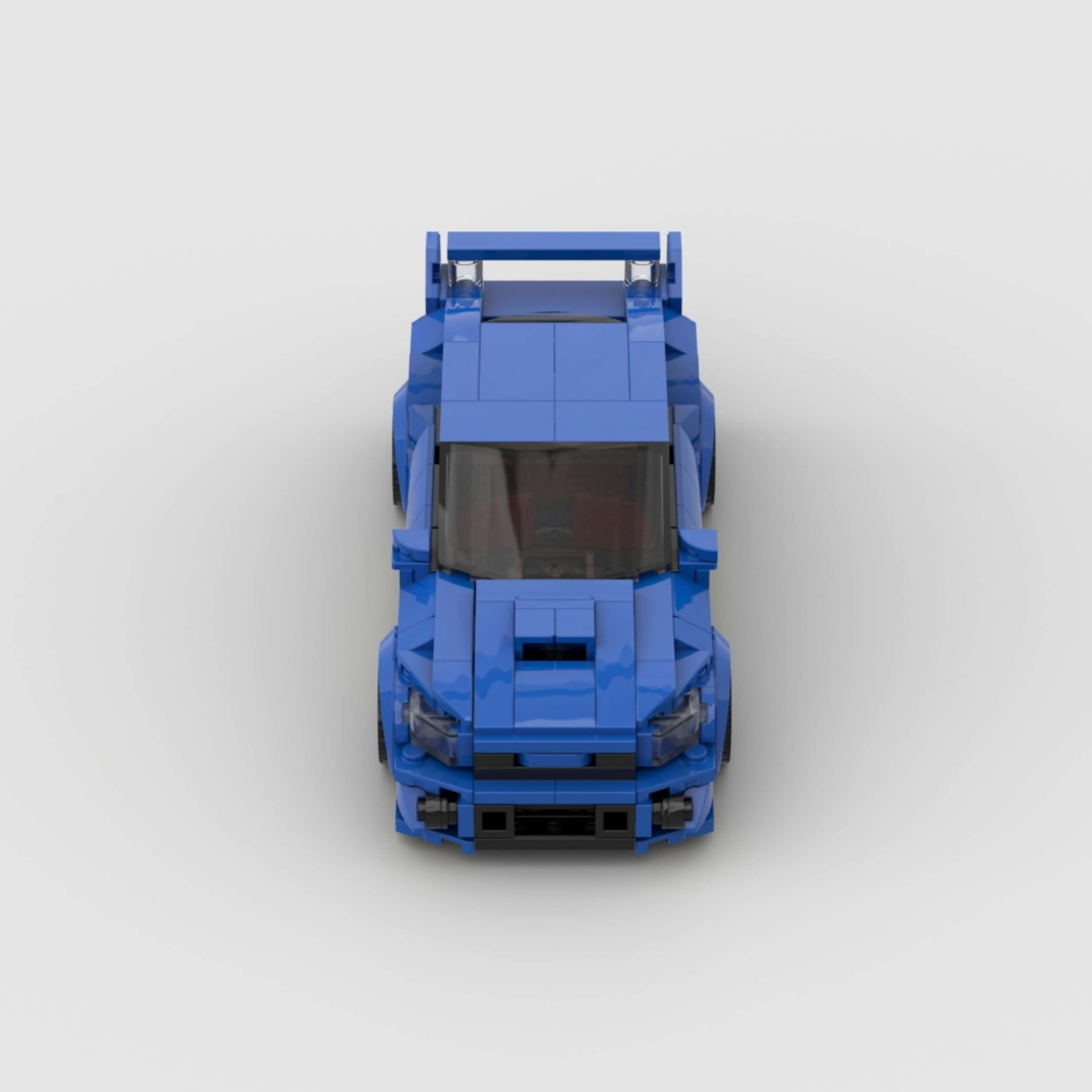 303PCS Blue JDM Rally Car Building Blocks, WRX STI Inspired Sports Sedan Toy With Rear Wing Kit For Kids 6 And Adults ,C 7