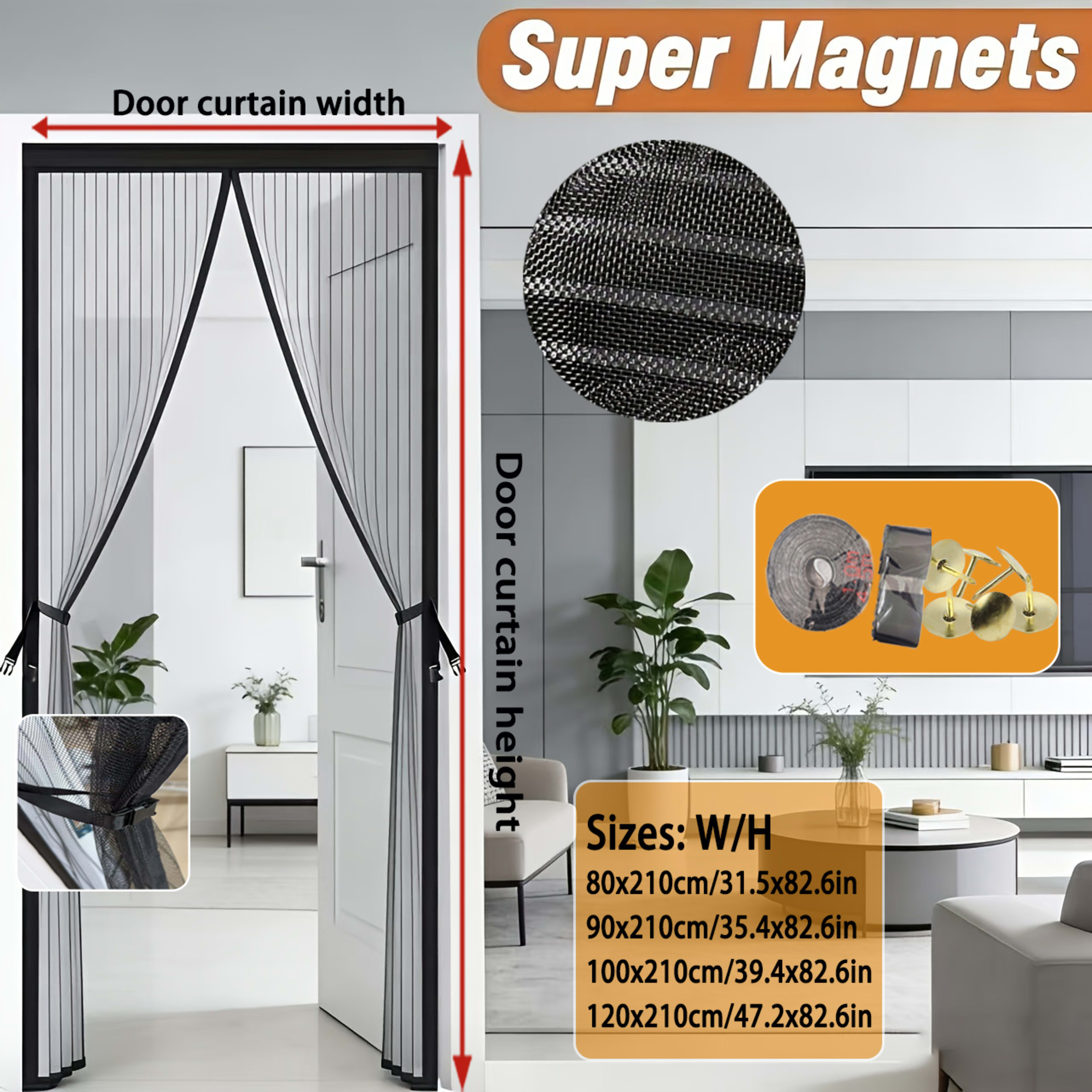 One Magnetic Mosquito Screen Door, Upgraded Summer Screen Window, No Drilling Needed, Made Of Diamond Mesh Material - In