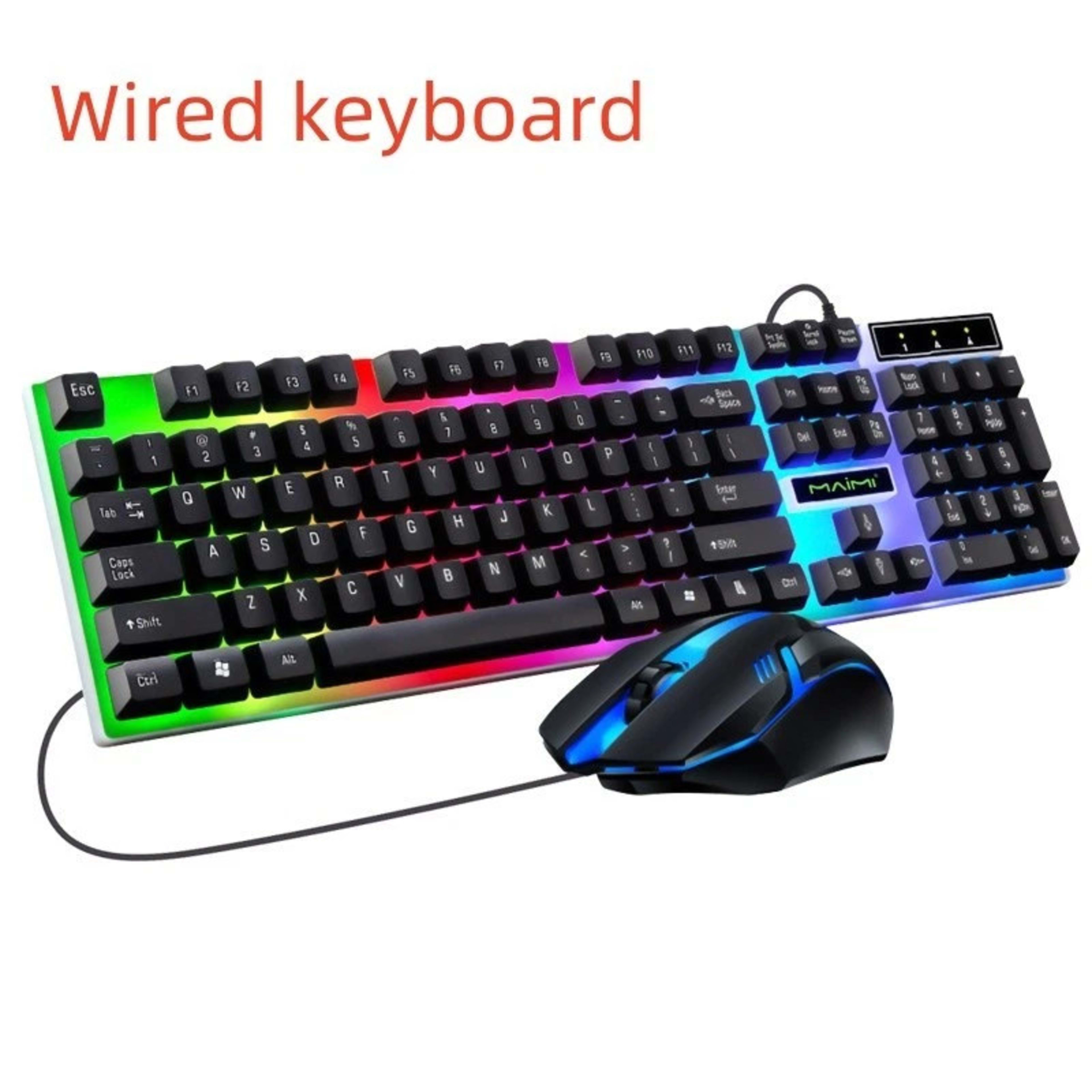 UK Gaming Keyboard And Mouse Set RGB LED USB For PC Laptop Xbox One PS4 PS 3