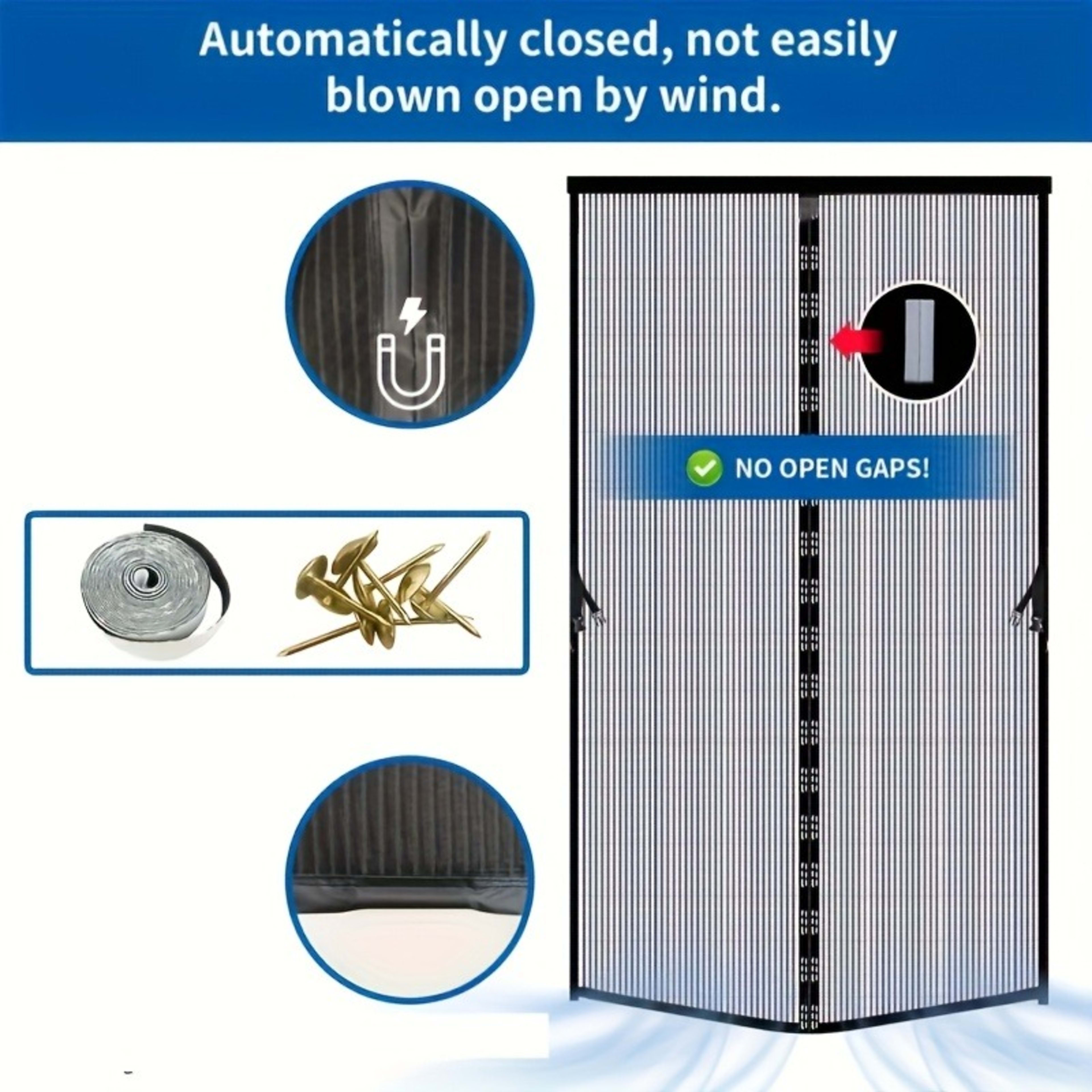 One Magnetic Mosquito Screen Door, Upgraded Summer Screen Window, No Drilling Needed, Made Of Diamond Mesh Material - In 5