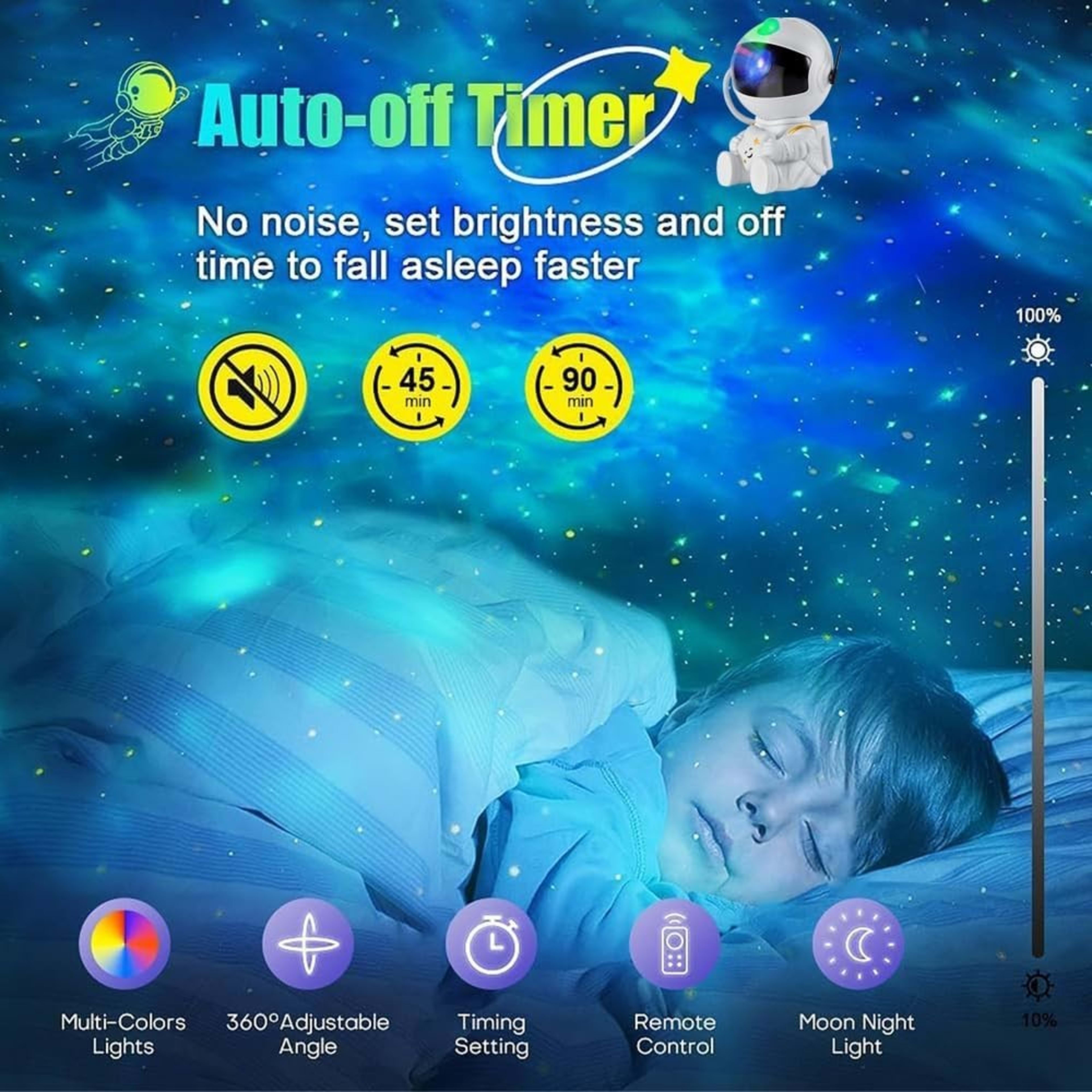 Astronaut Galaxy Projector, 360 Adjustable Star Projector, Starry Night Light Projector With Timer And Remote Control, U 5