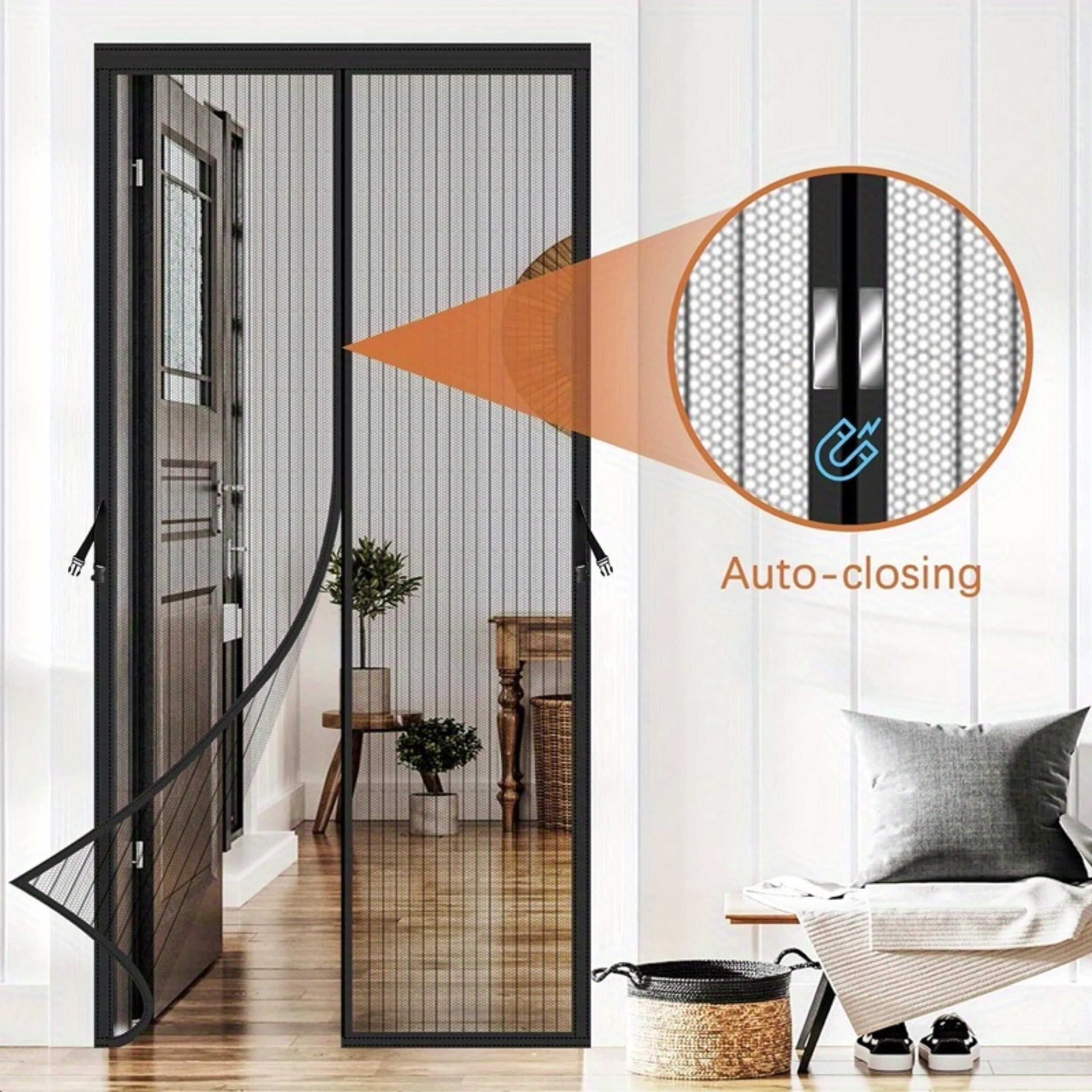 One Magnetic Mosquito Screen Door, Upgraded Summer Screen Window, No Drilling Needed, Made Of Diamond Mesh Material - In 14