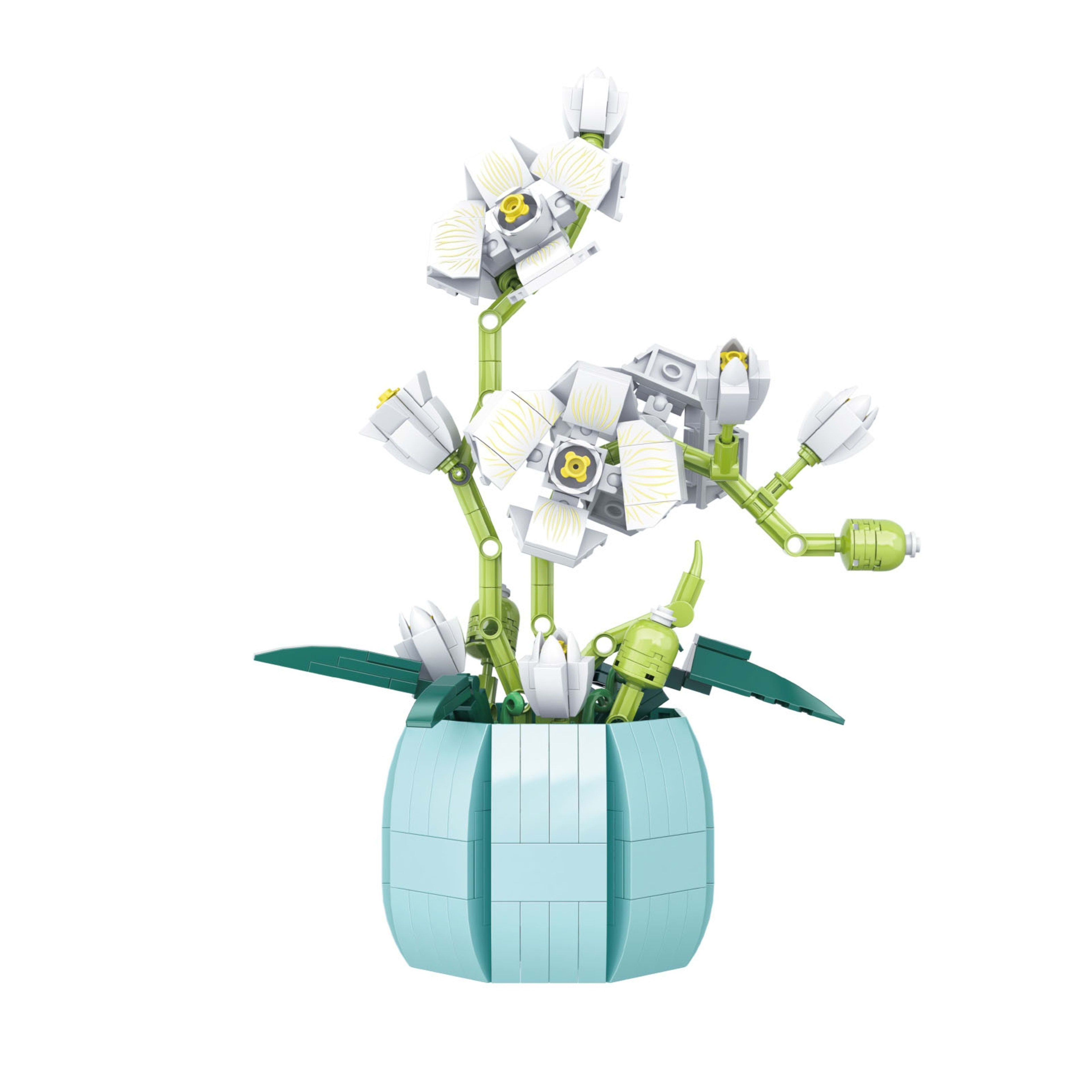 Flower Botanical Bonsai Building Set Freshing Color Orchid Bonsai Building Blocks Set For Home Decoration 2