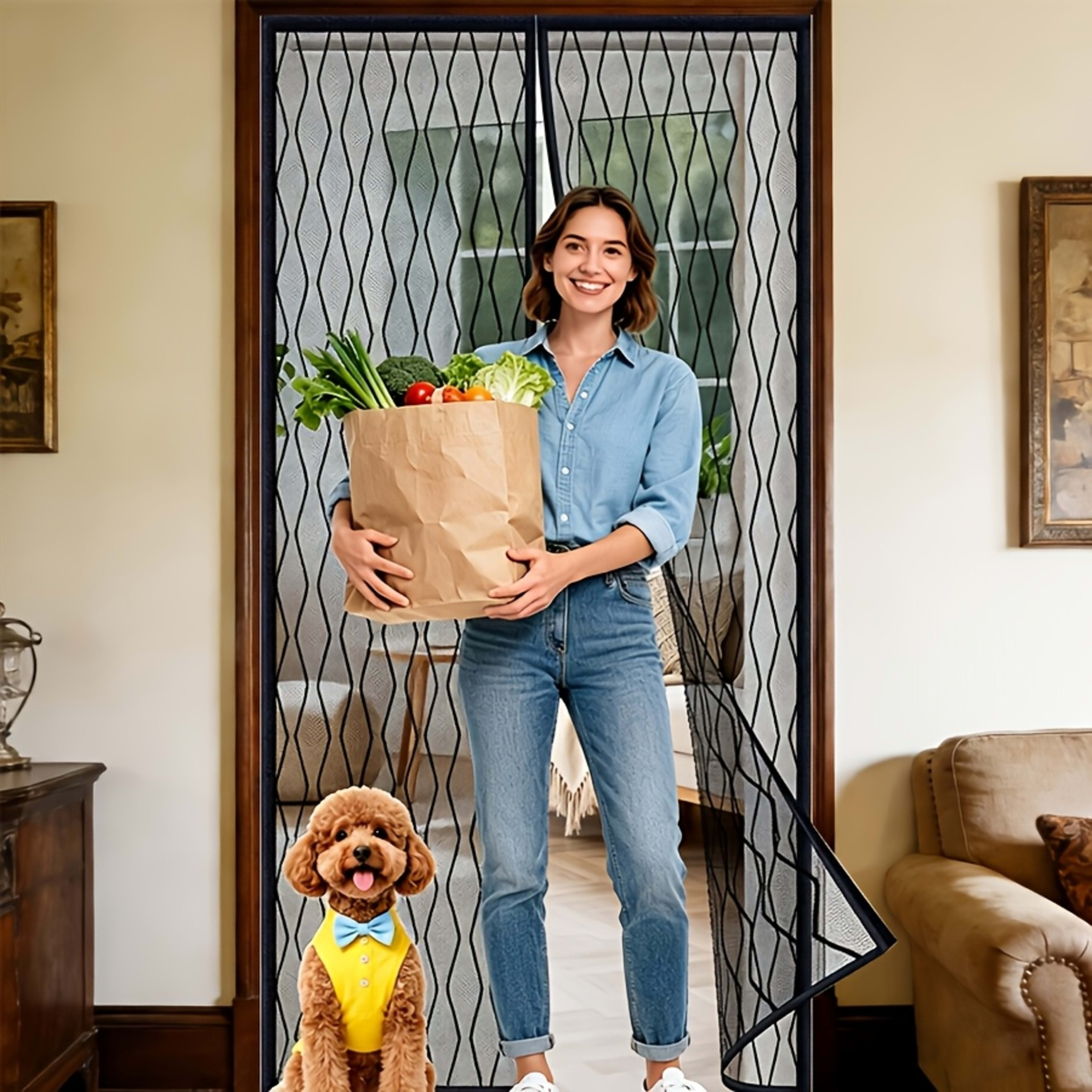 A Magnetic Mosquito-proof Door Curtain With Fine Vertical Wavy Mesh Material That Effectively Keeps Mosquitoes Away Whil 11
