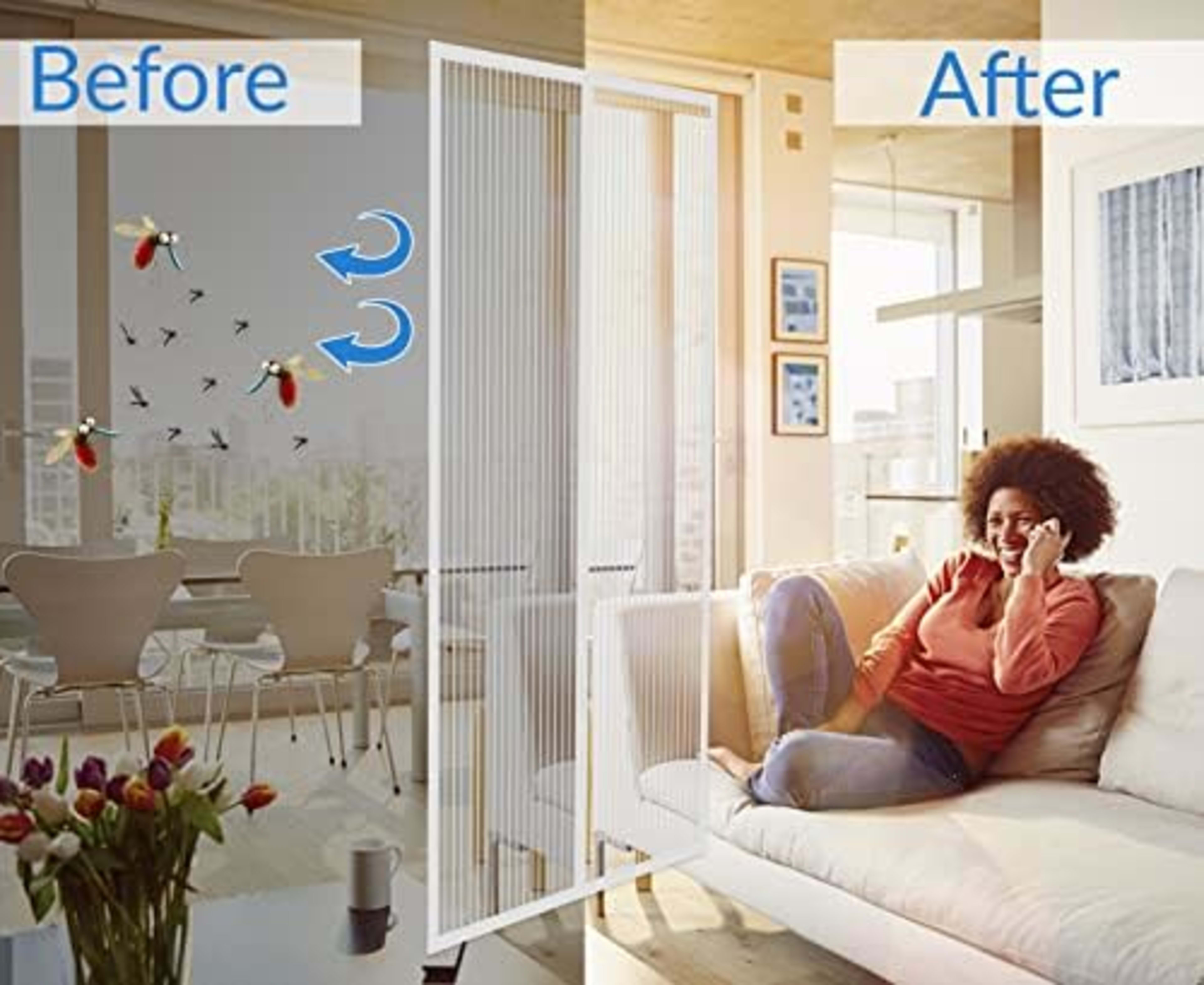 Automatic Self Closing Magnetic Screen Door  Heavy Duty Magnetic Closure, No Drilling Required, Suitable For Indoor Outd 8