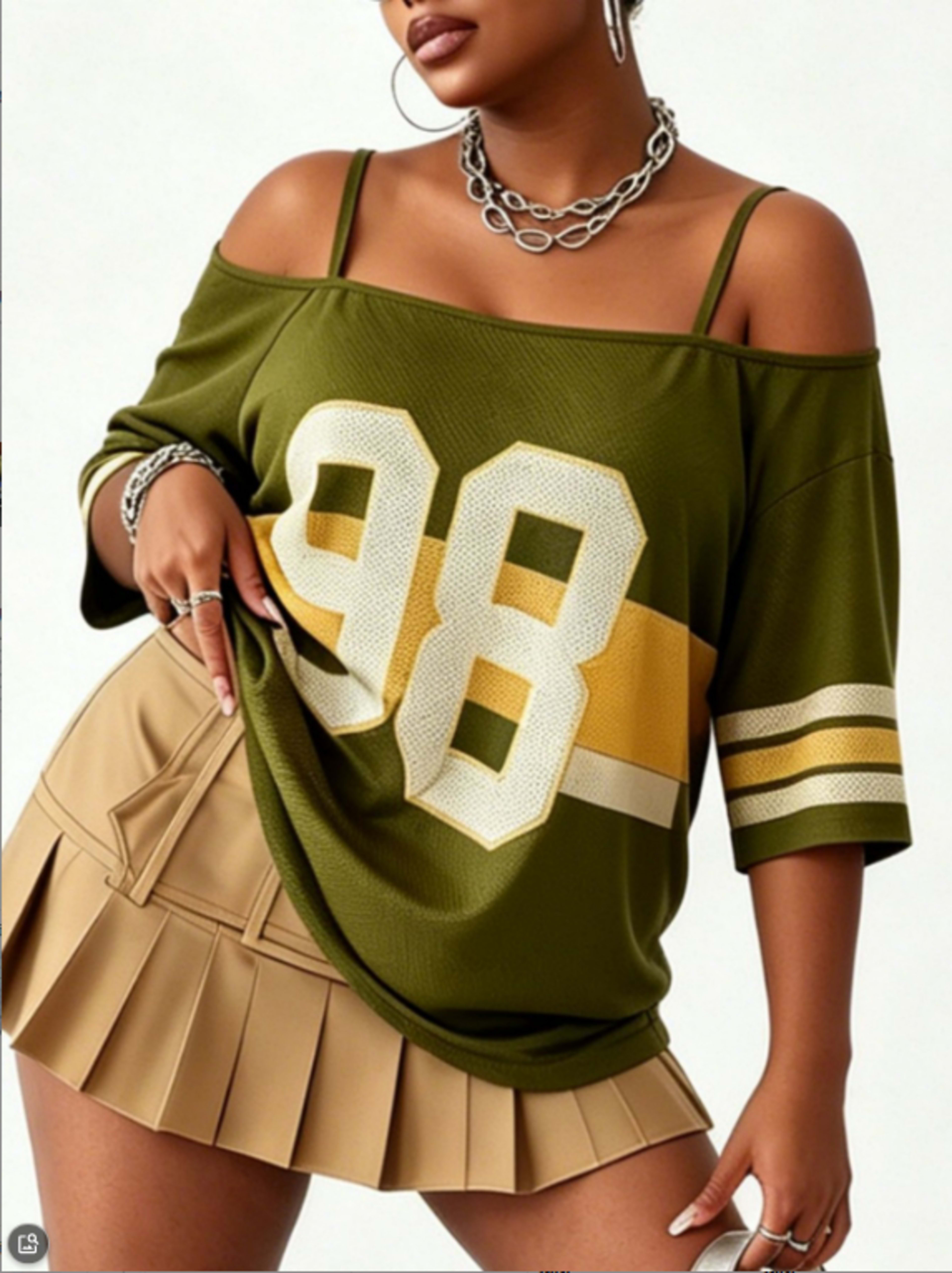 Off-Shoulder Printed Sports Top