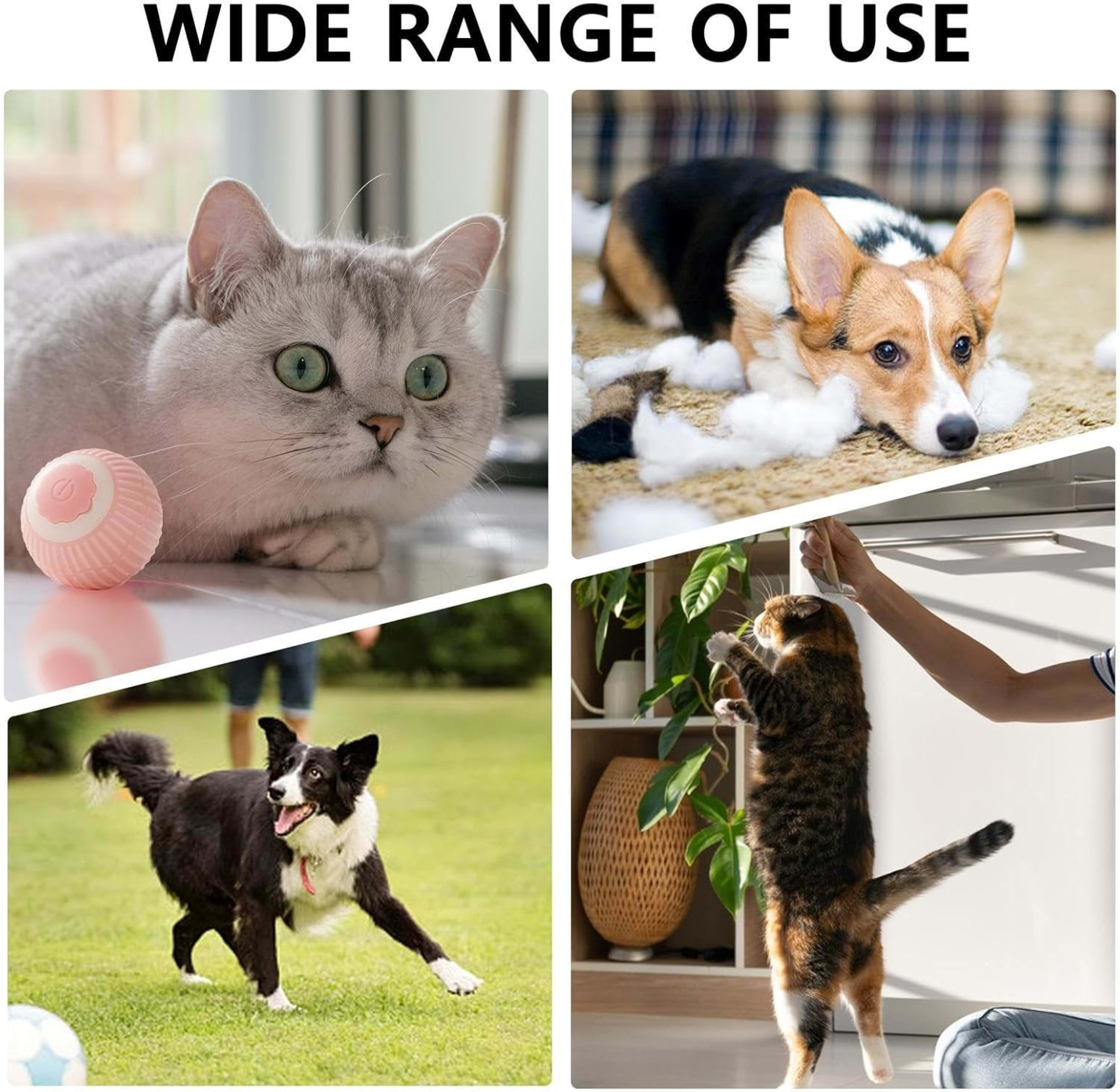 Electric Dog Cat Ball Toy,Indoor Large And Small Cat Dog Interactive Intelligent Rolling Pet Ball
