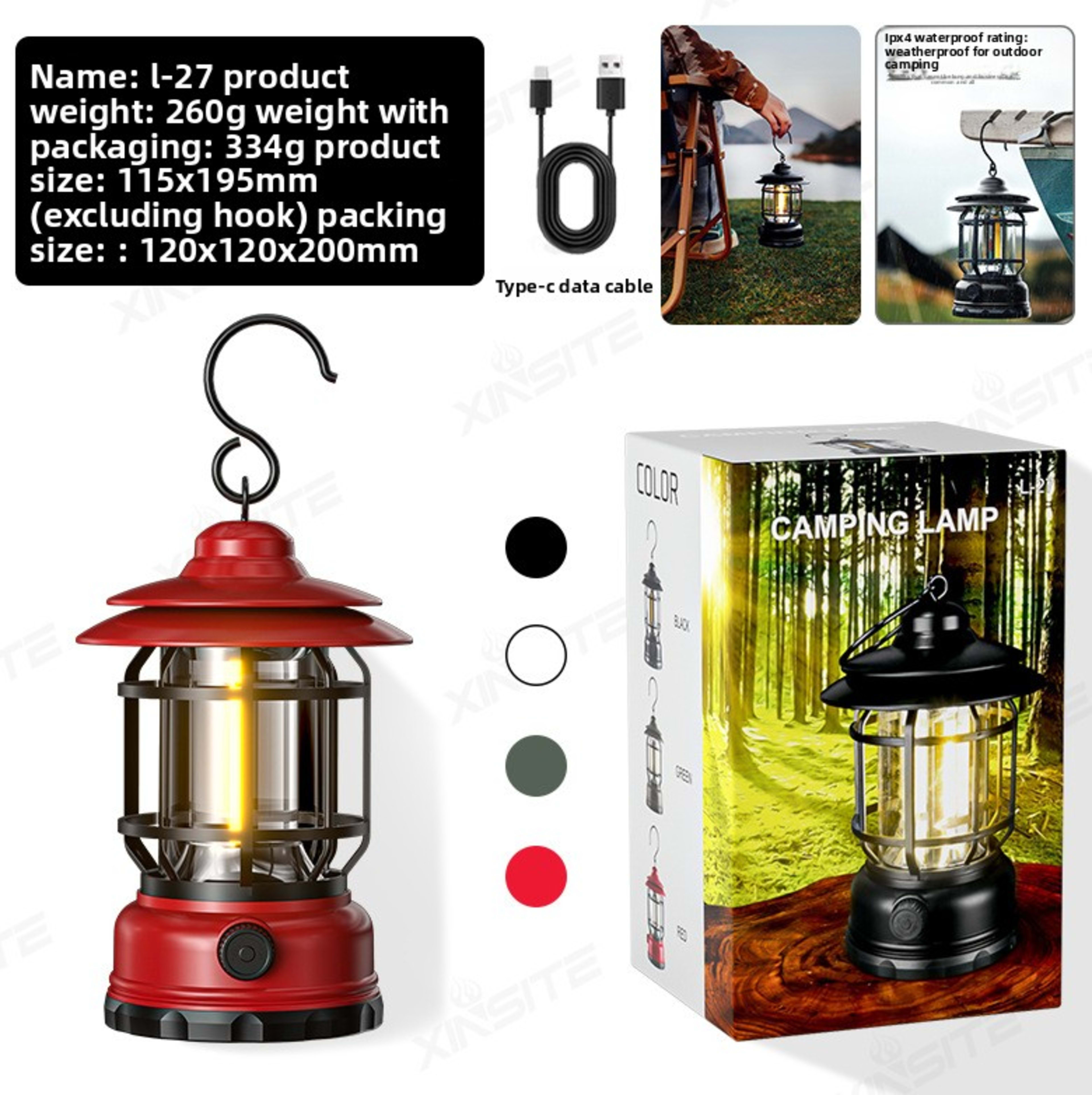 Camping Light, Ambient Light, Flame Camping Lamp, Tent Retro Hurricane Lamp 7