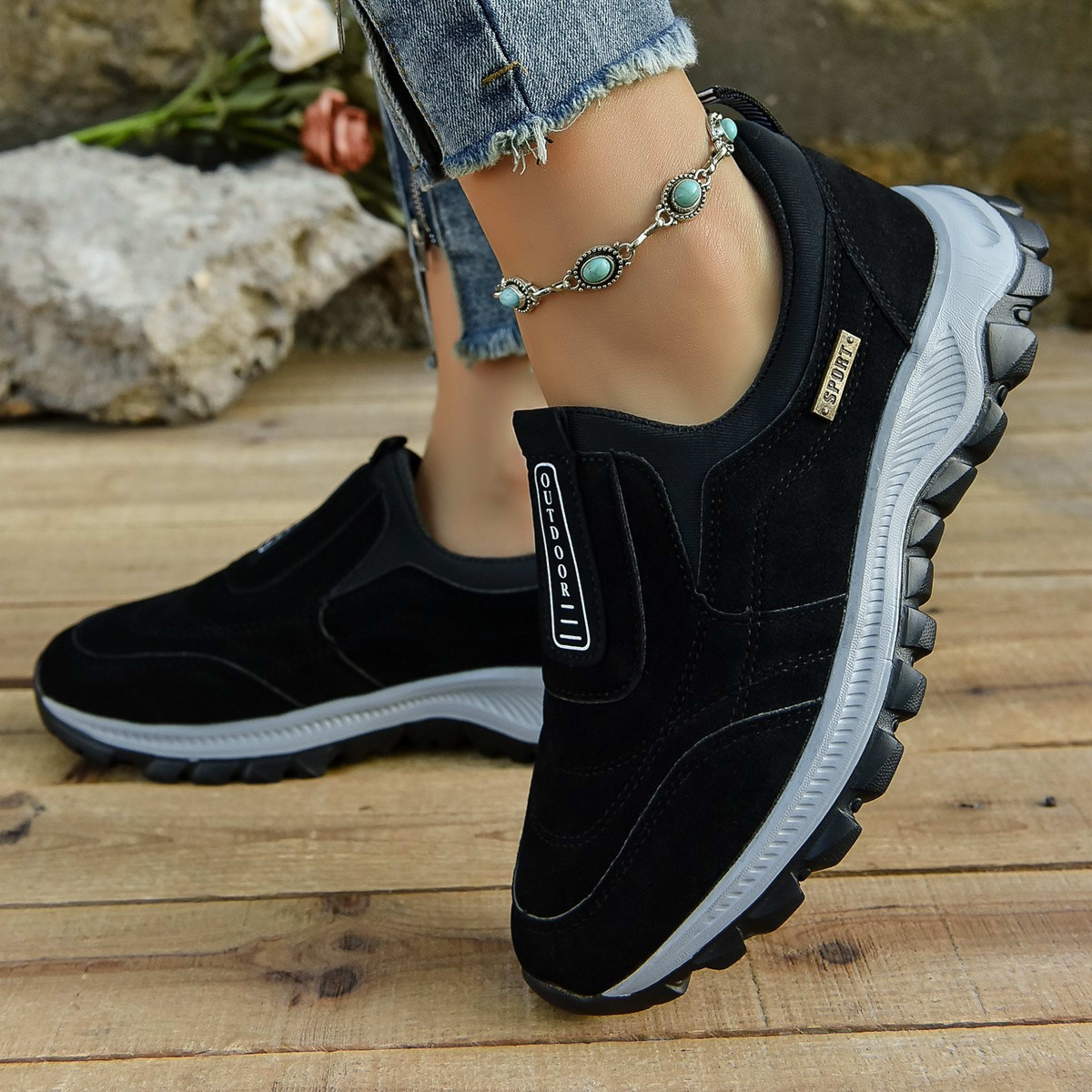 Outdoor Slip-on Sports Shoes Comfortable Walking Running Sneakers Women 3