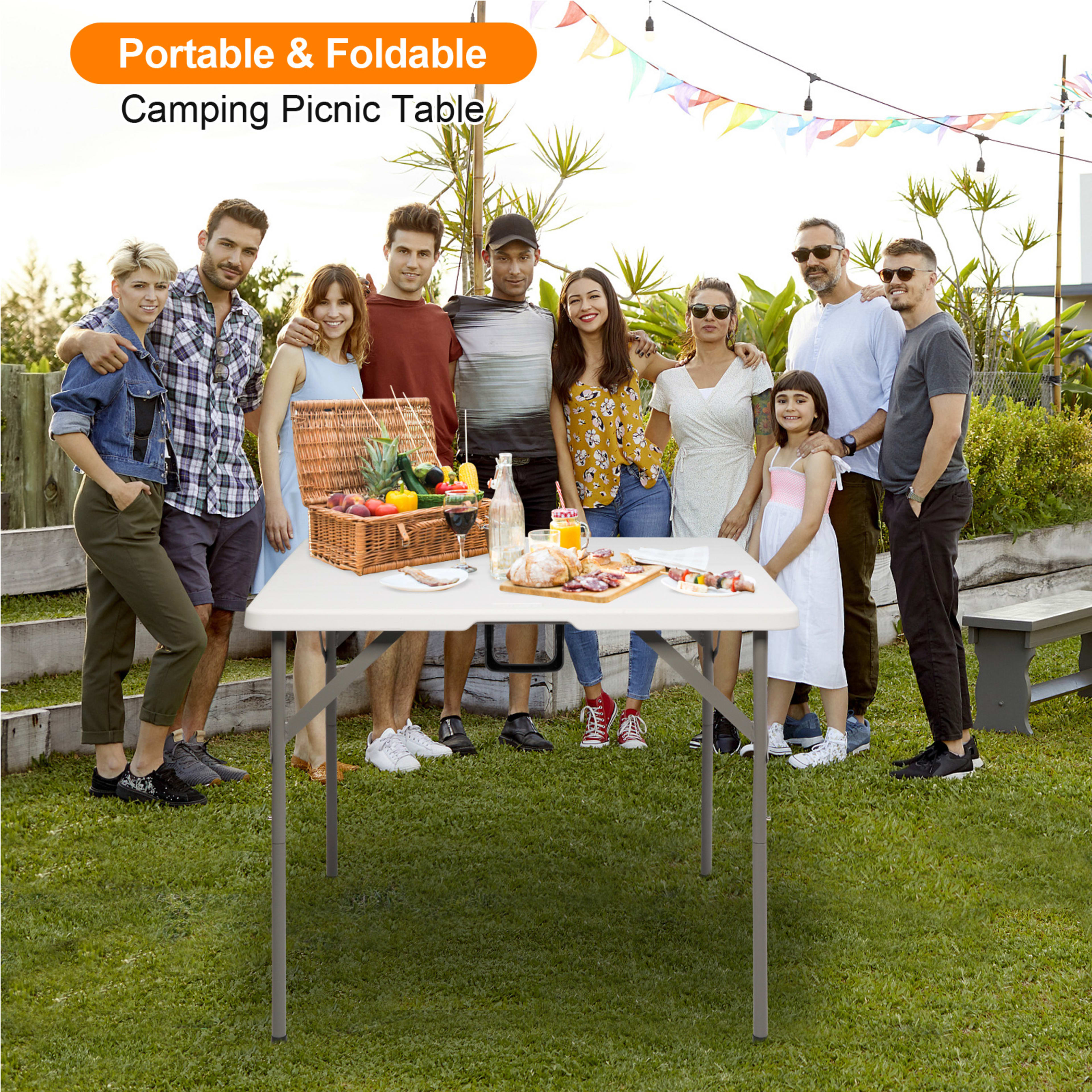 34inch Foldable Square Table 10