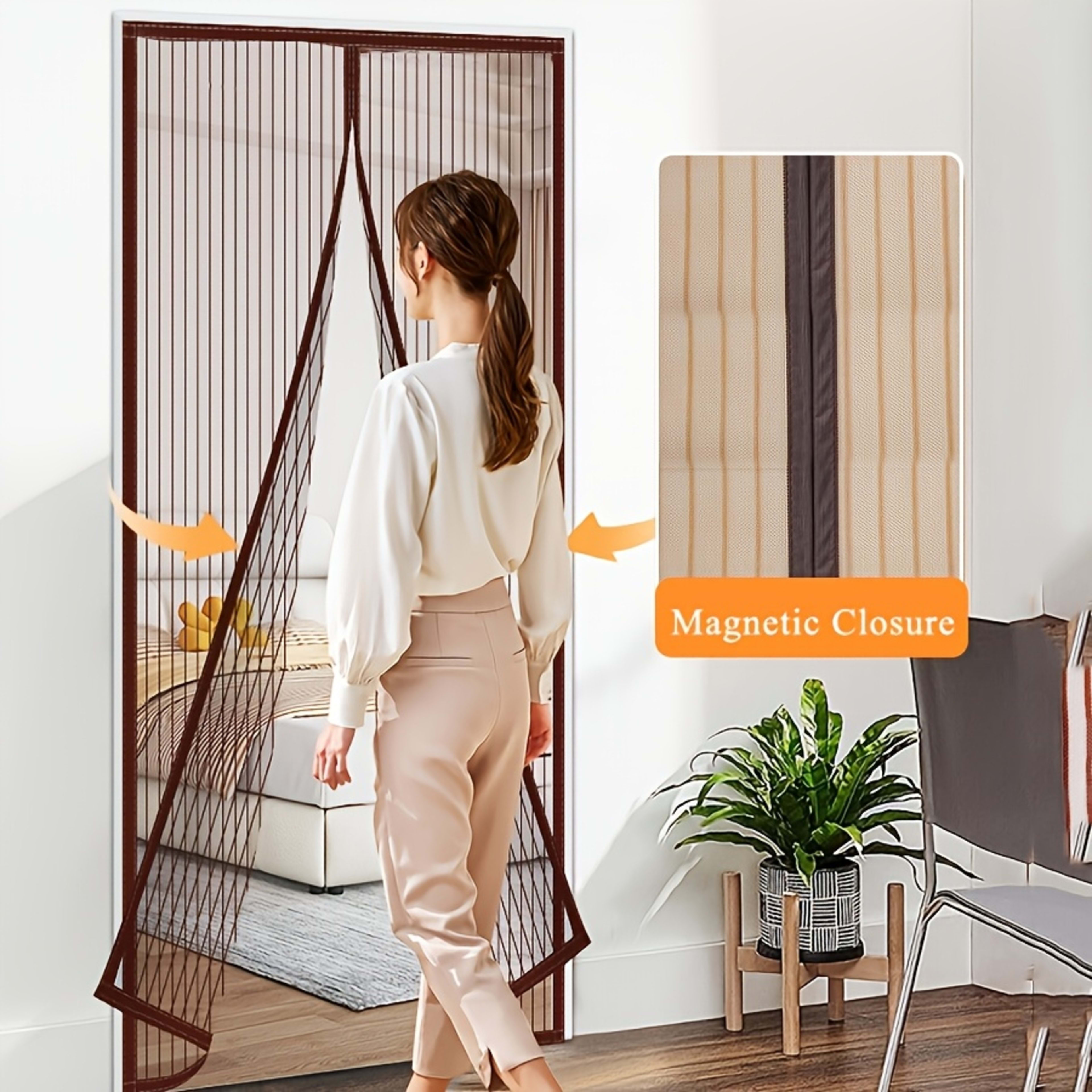 Magnetic Screen Door, Upgraded Polyester Fiber Mosquito And Fly Proof Mesh Curtain With Magnetic Closure Device, Suitabl 5