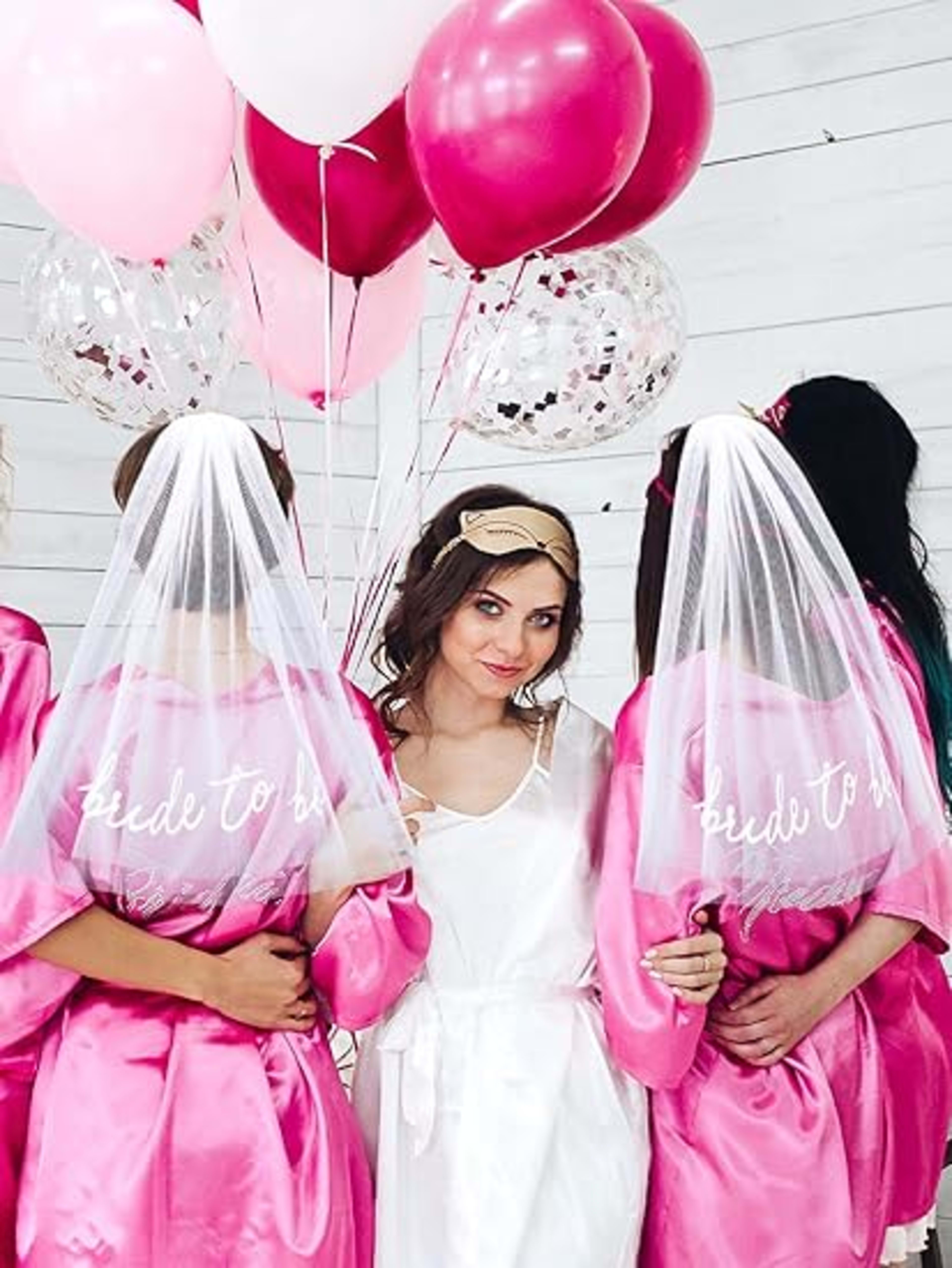 Bride To Be Embroidered Veil Bachelorette Party BachParty Accessory Bride To Be Headband White Bridal Veil Headpiece For 6